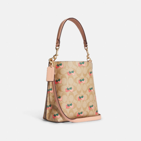 COACH Mollie Bucket Bag 22 In Signature Canvas With Strawberry Print