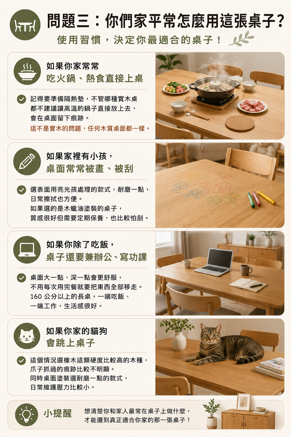 如何選擇適合的餐桌