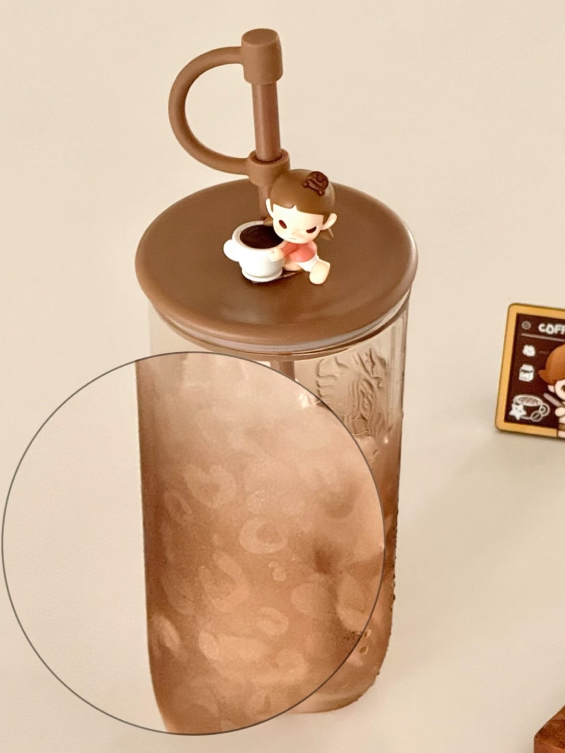 STARBUCKS 星巴克 豹紋棕 三角底 玻璃杯 配吸管 530ML