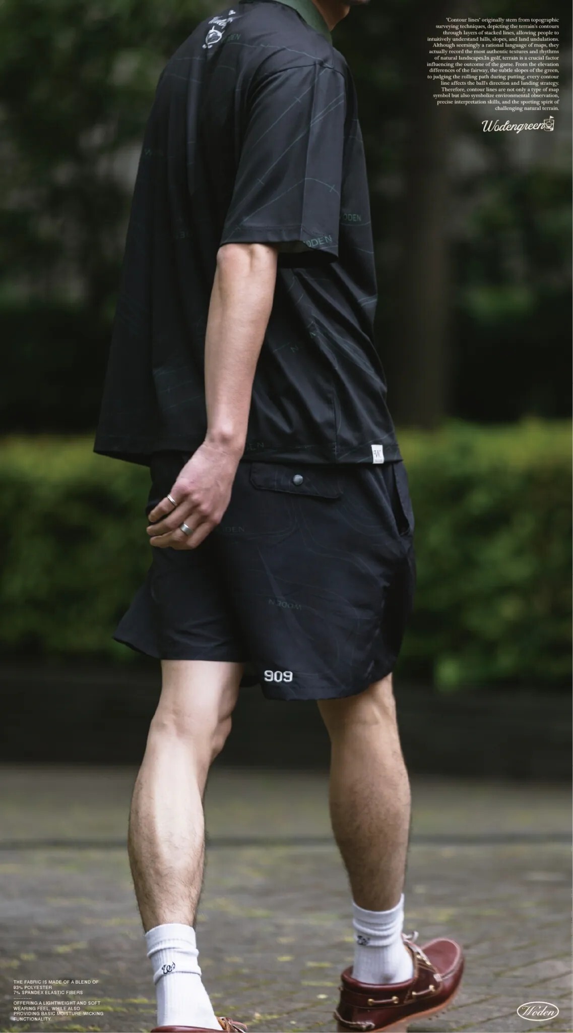 WODEN 26SS 038 Contour lines Nylon Shorts