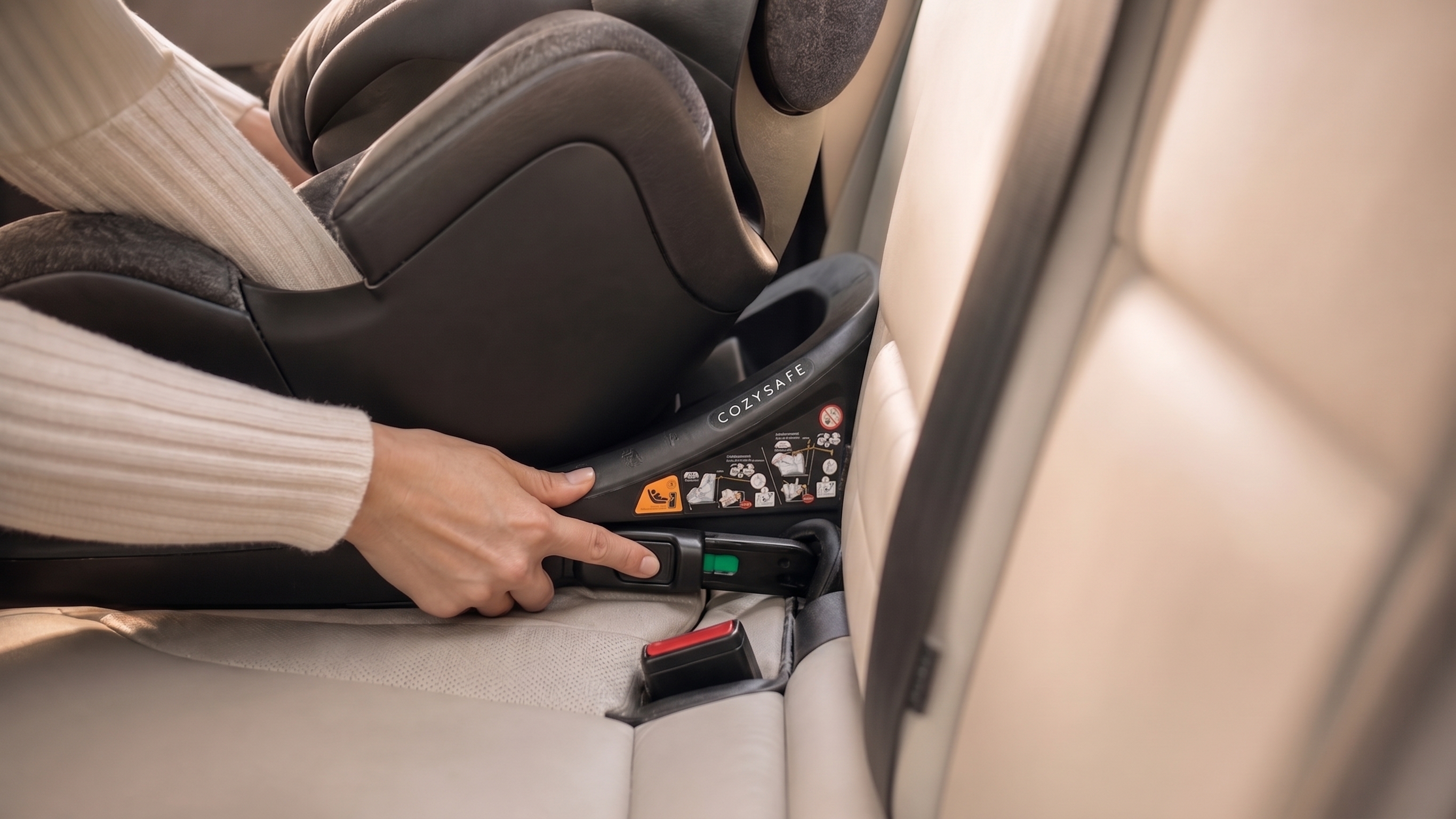 家長把兒童汽車安全座椅固定至車輛 ISOFIX 固定點