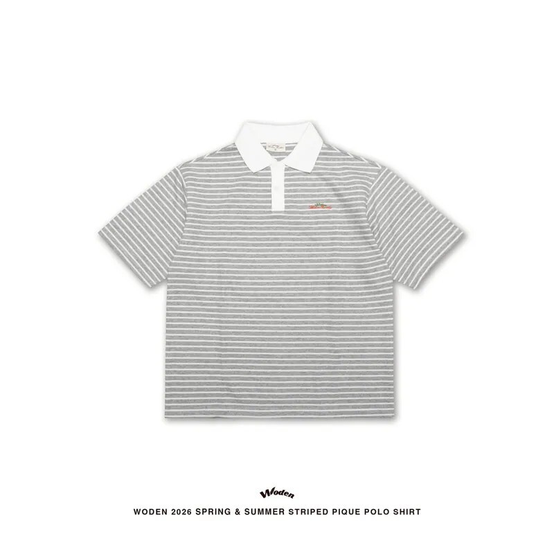 WODEN 26SS 030 Striped Pique polo Shirt