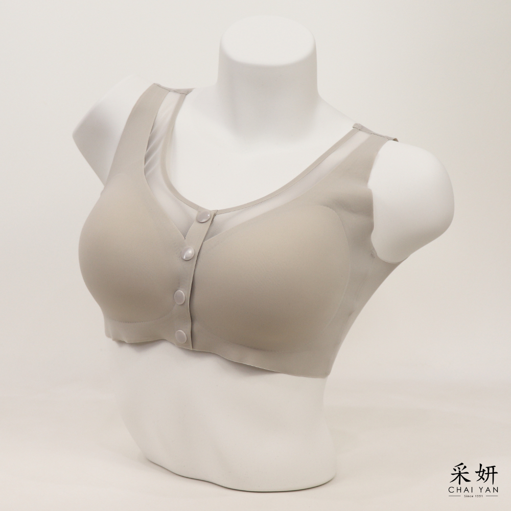 前壓釦透氣無鋼圈內衣