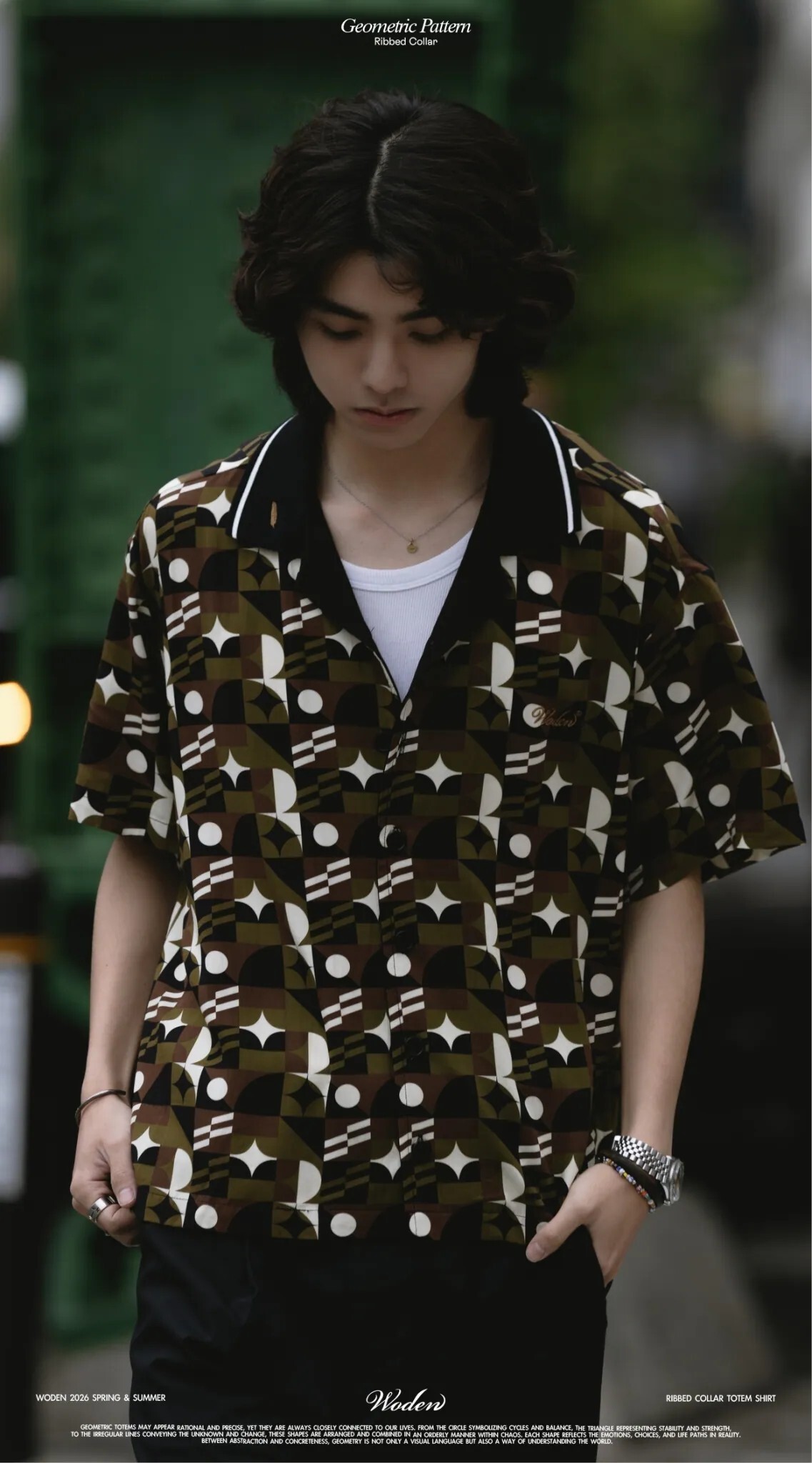 WODEN 26SS 044 Ribbed Collar Totem Shirt