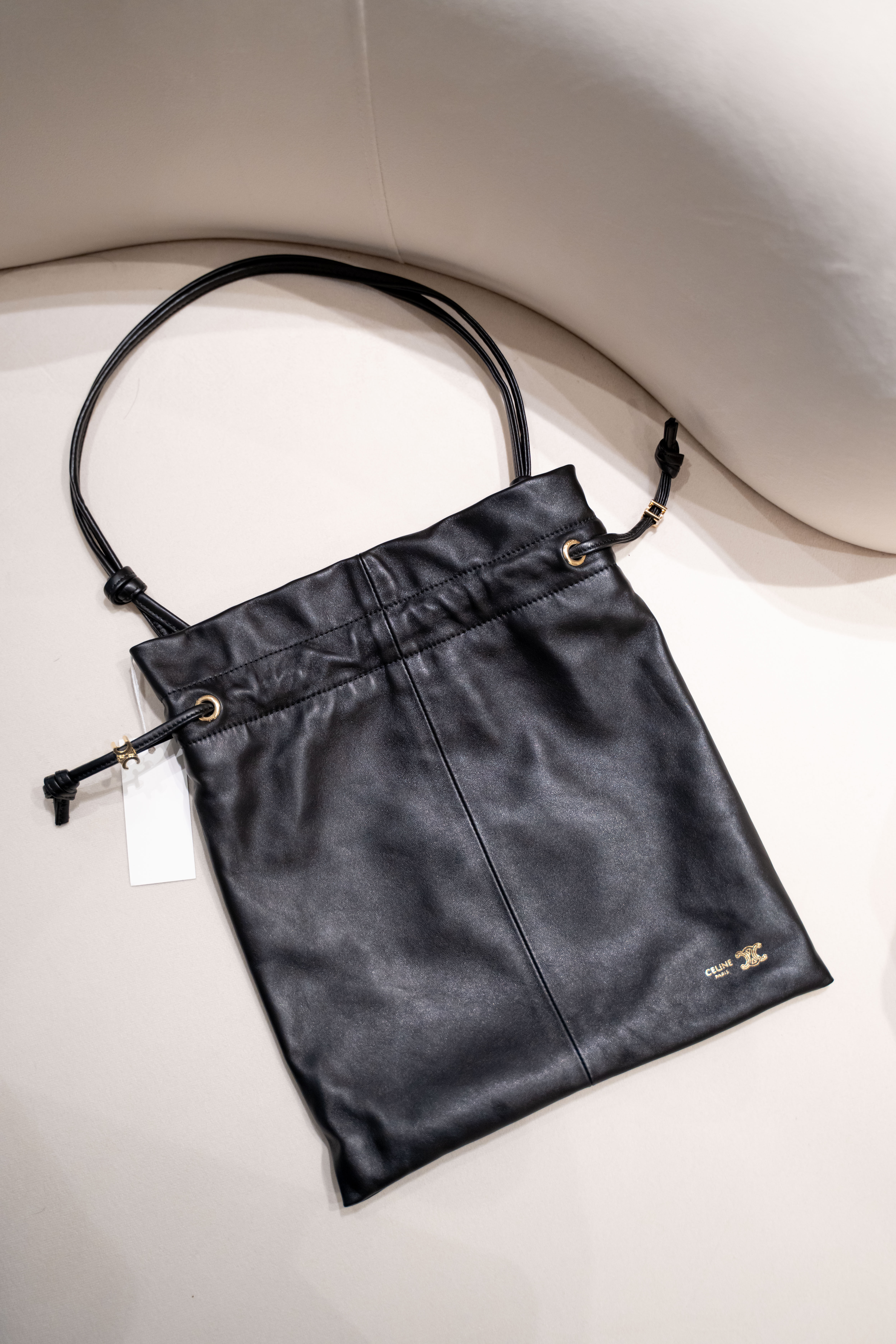 Celine crystal pouch  羊皮水晶收納袋 小號 黑色