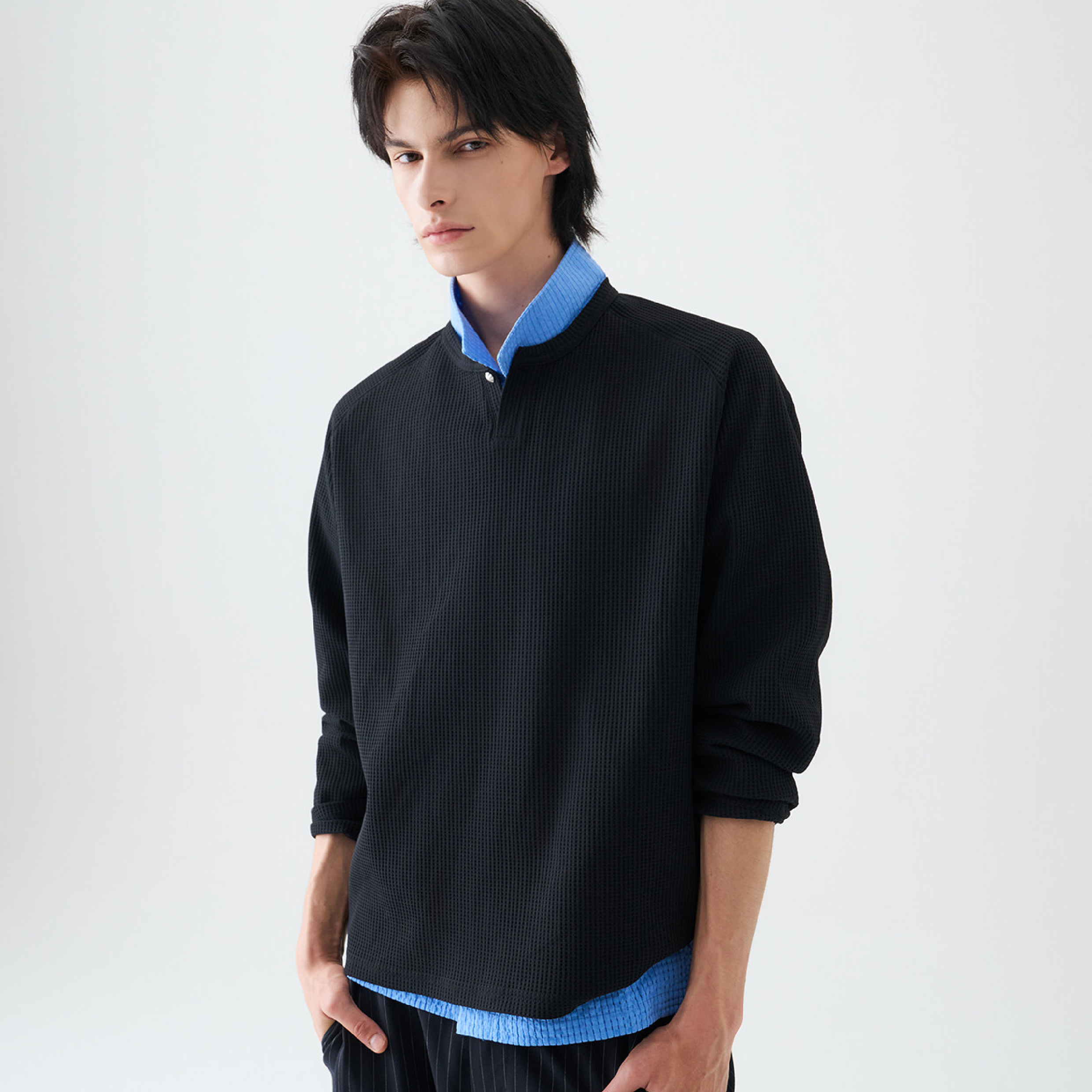 TANOXI SOLOTEX® Waffle LS Tee V領 華夫格長袖Tee [TNX-T468]