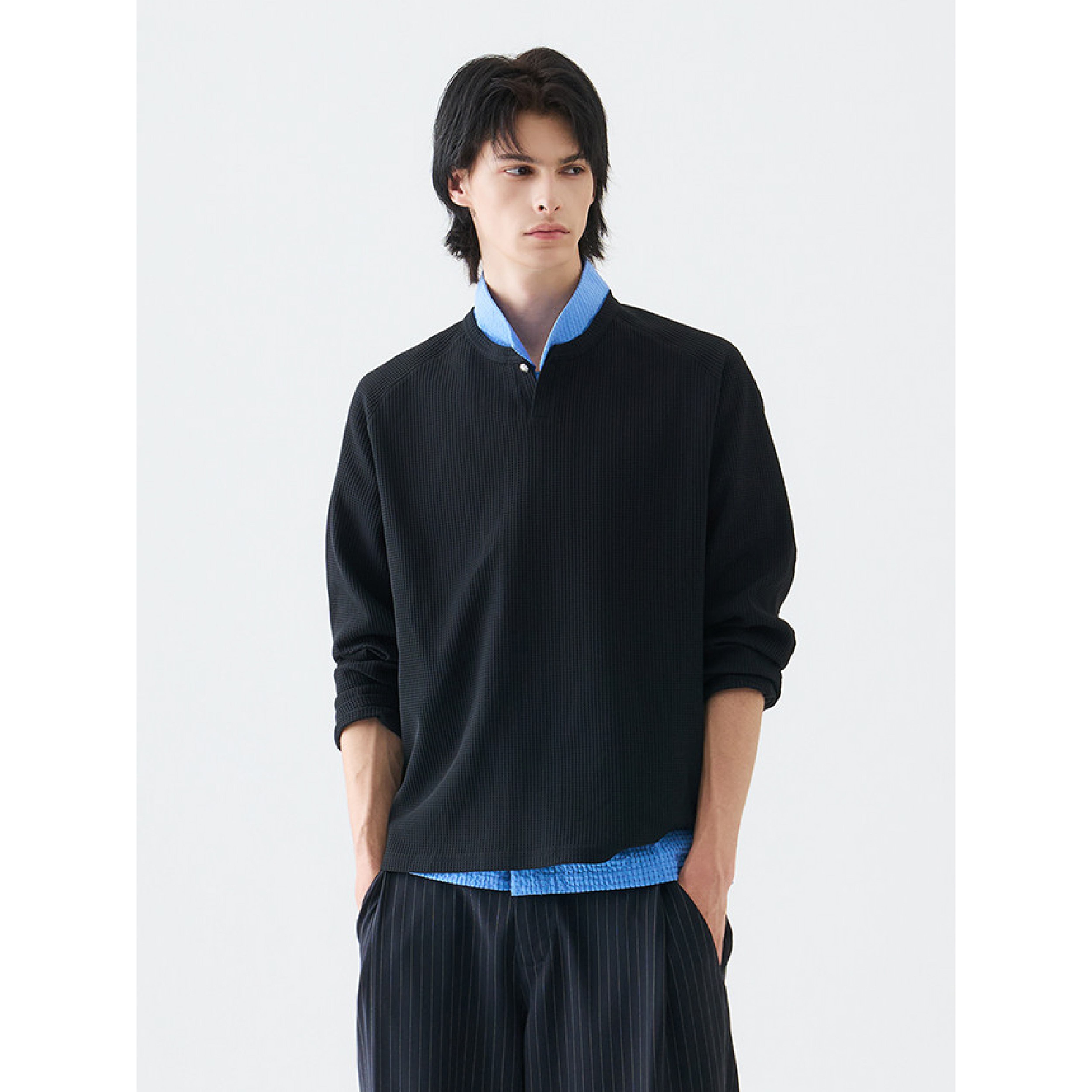 TANOXI SOLOTEX® Waffle LS Tee V領 華夫格長袖Tee [TNX-T468]