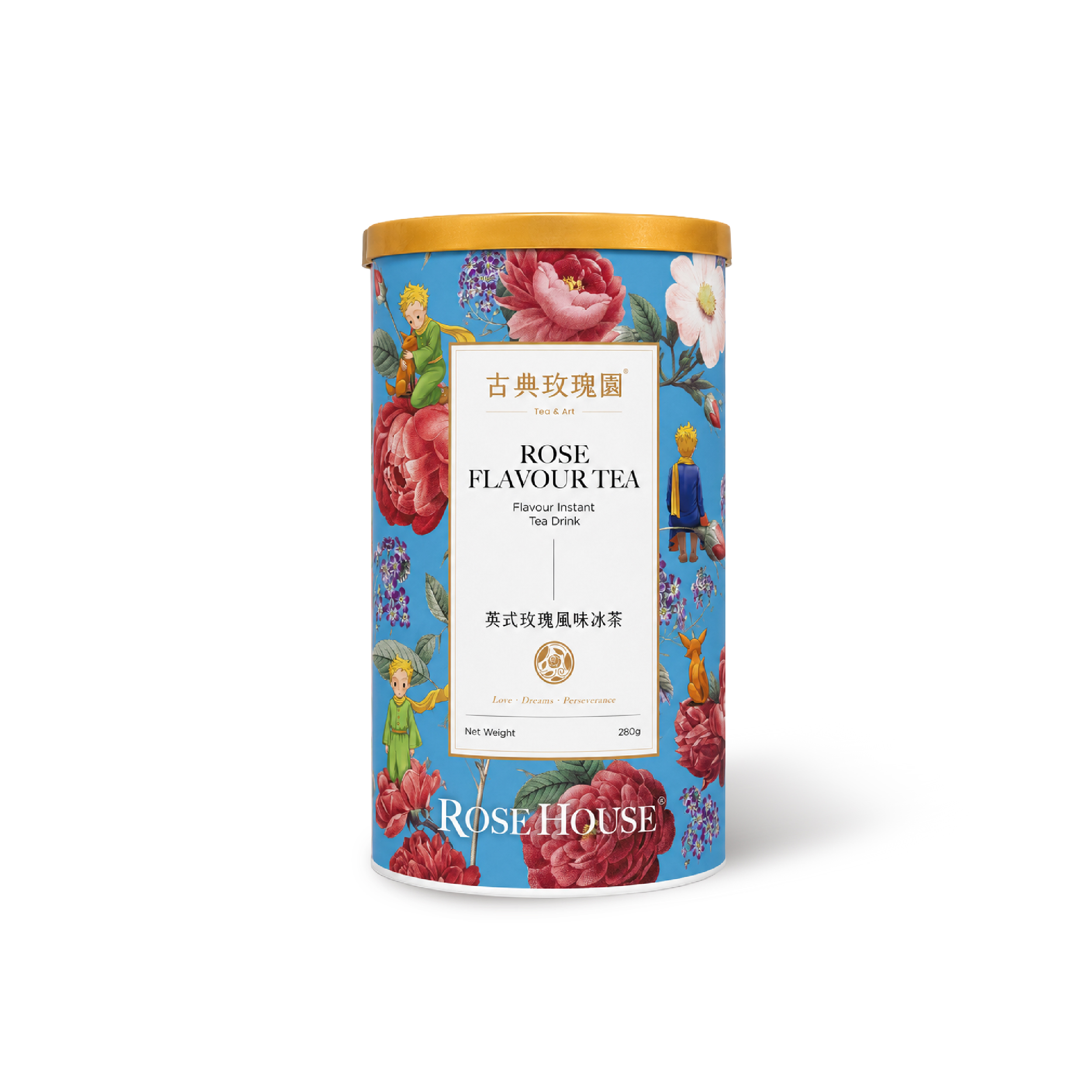 英式玫瑰風味冰茶 280g茶粉/罐裝