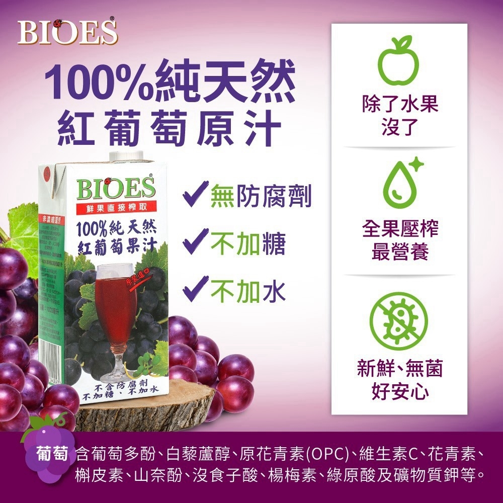 (團購)BIOES天然果汁(10/06到貨)