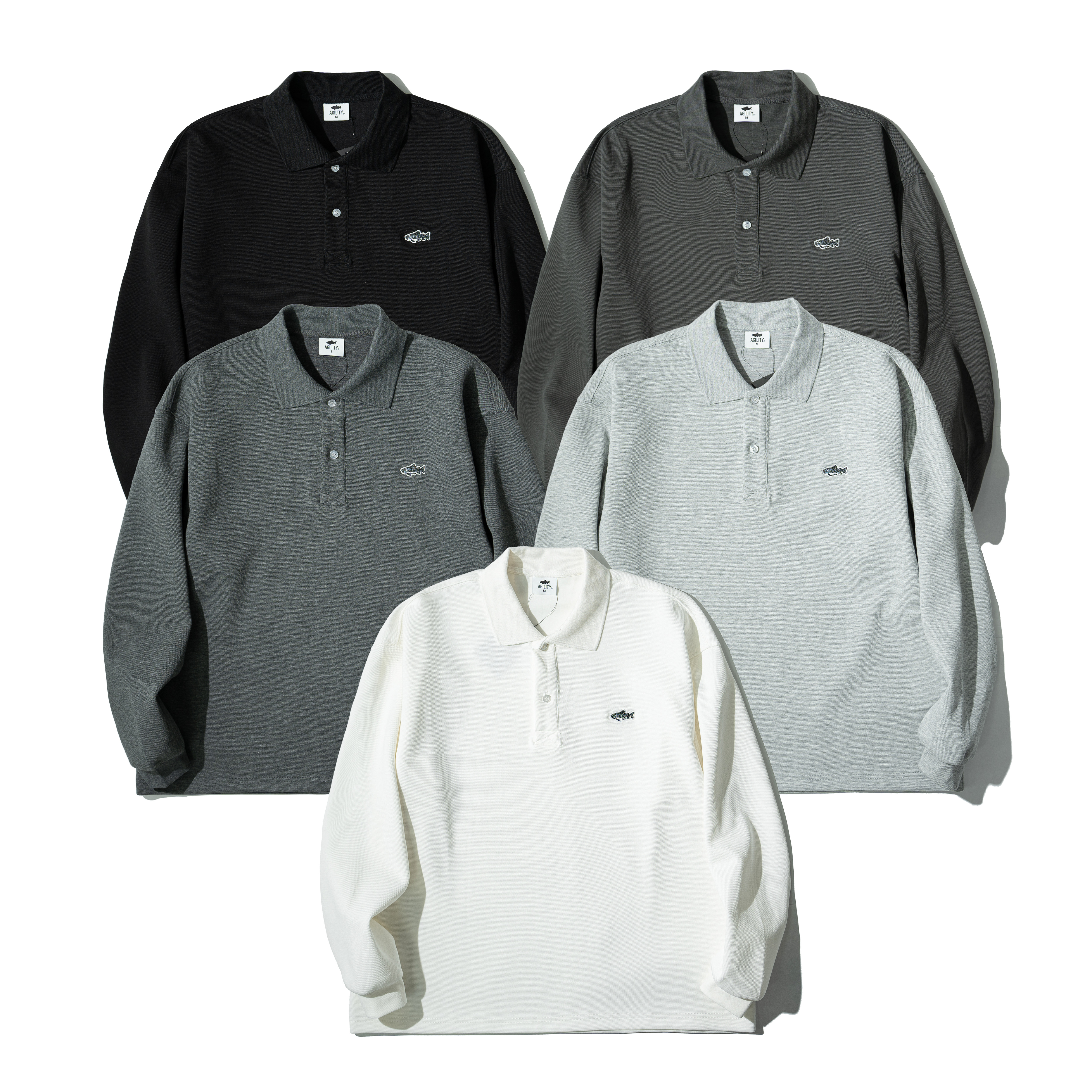 AGILITY Embroidery Polo LS Shirts 鮭魚刺繡 長袖 Polo衫 [RBP-1]