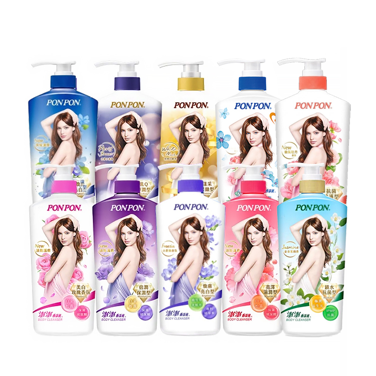 【PONPON 澎澎】香浴乳1500ml-水嫩清爽/亮澤滋潤/倍潤保濕/美白玫瑰/微涼爽膚/肌Q彈潤/漾采緊緻/煥膚亮白/金朵茉莉/抗菌修護