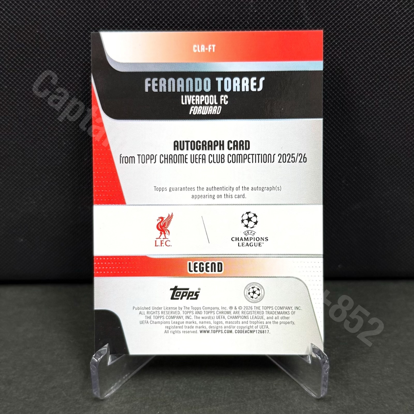 2025-2026 Topps Chrome UCC Liverpool Fernando Torres Auto Card /75