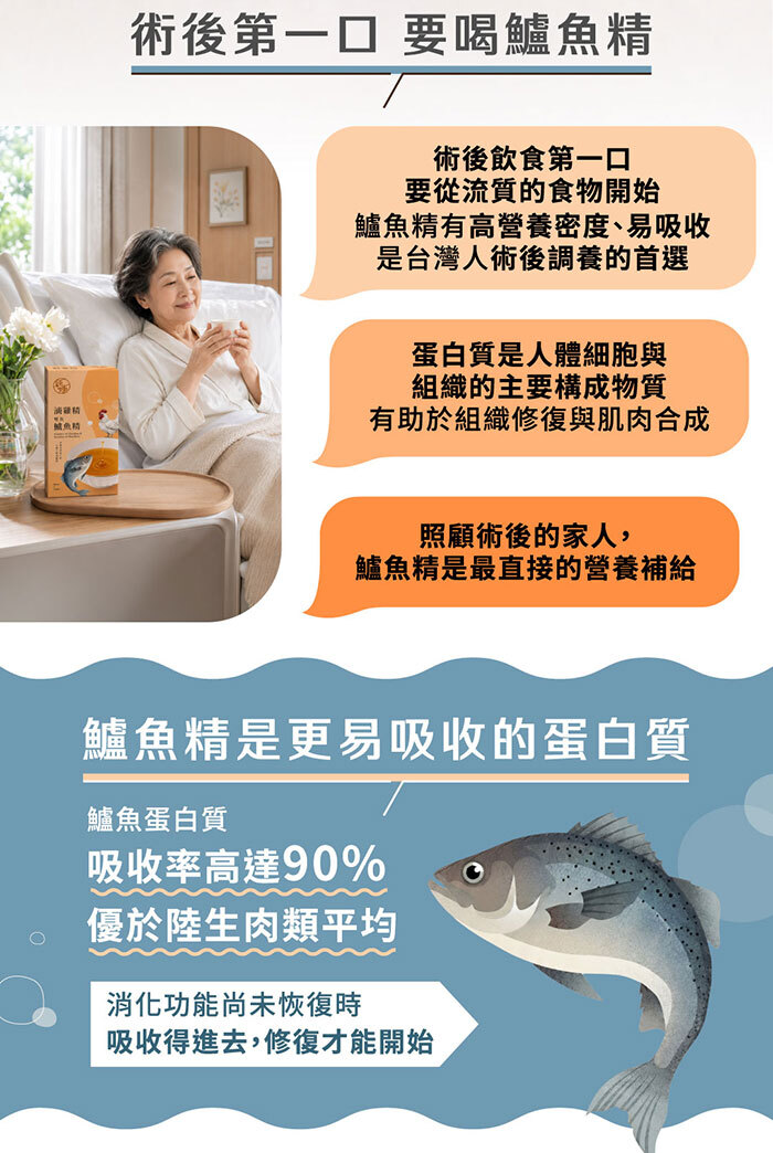 鱸魚精的蛋白質好吸收 對手術後特別有幫助
