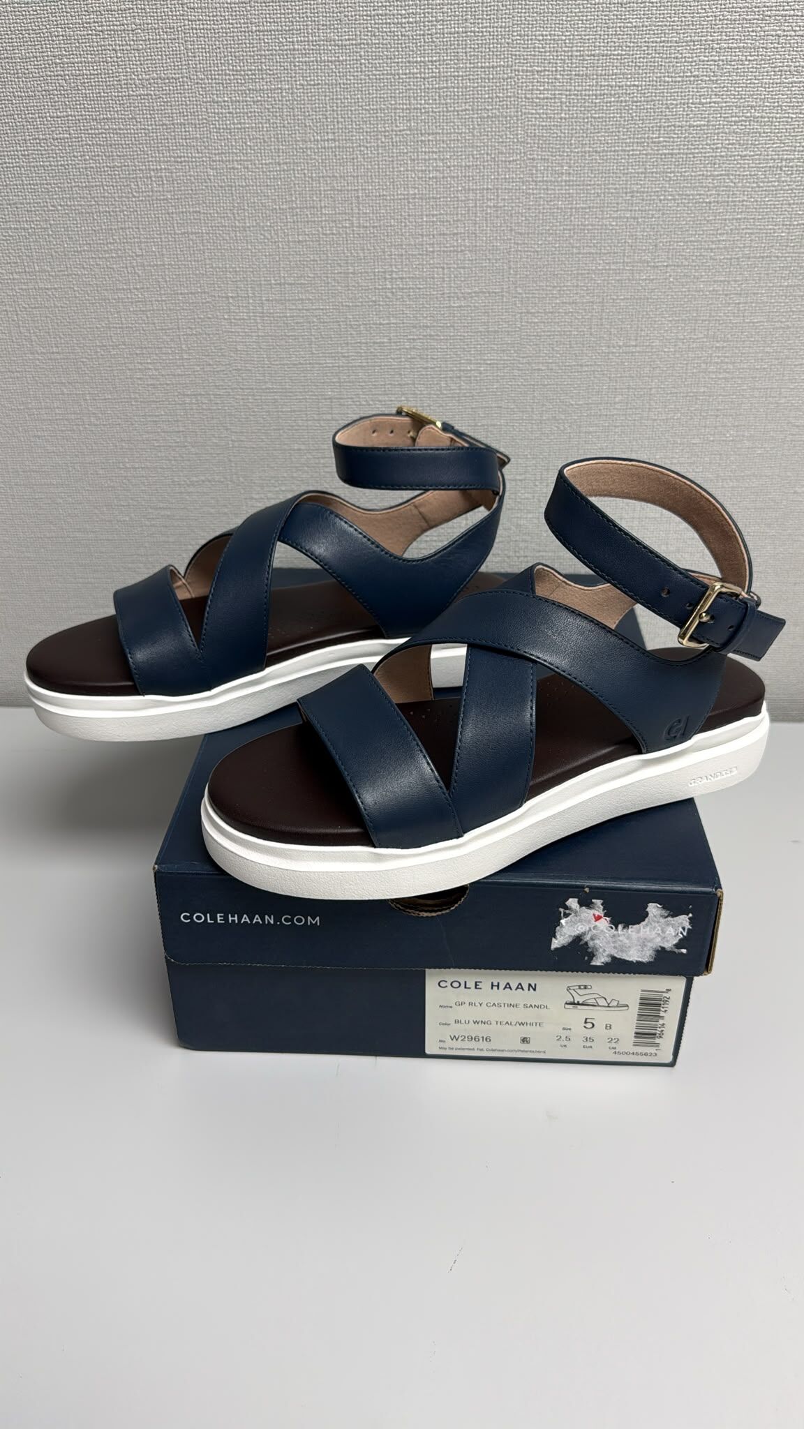 LYS02412 Cole Haan 黑色交叉厚底涼鞋