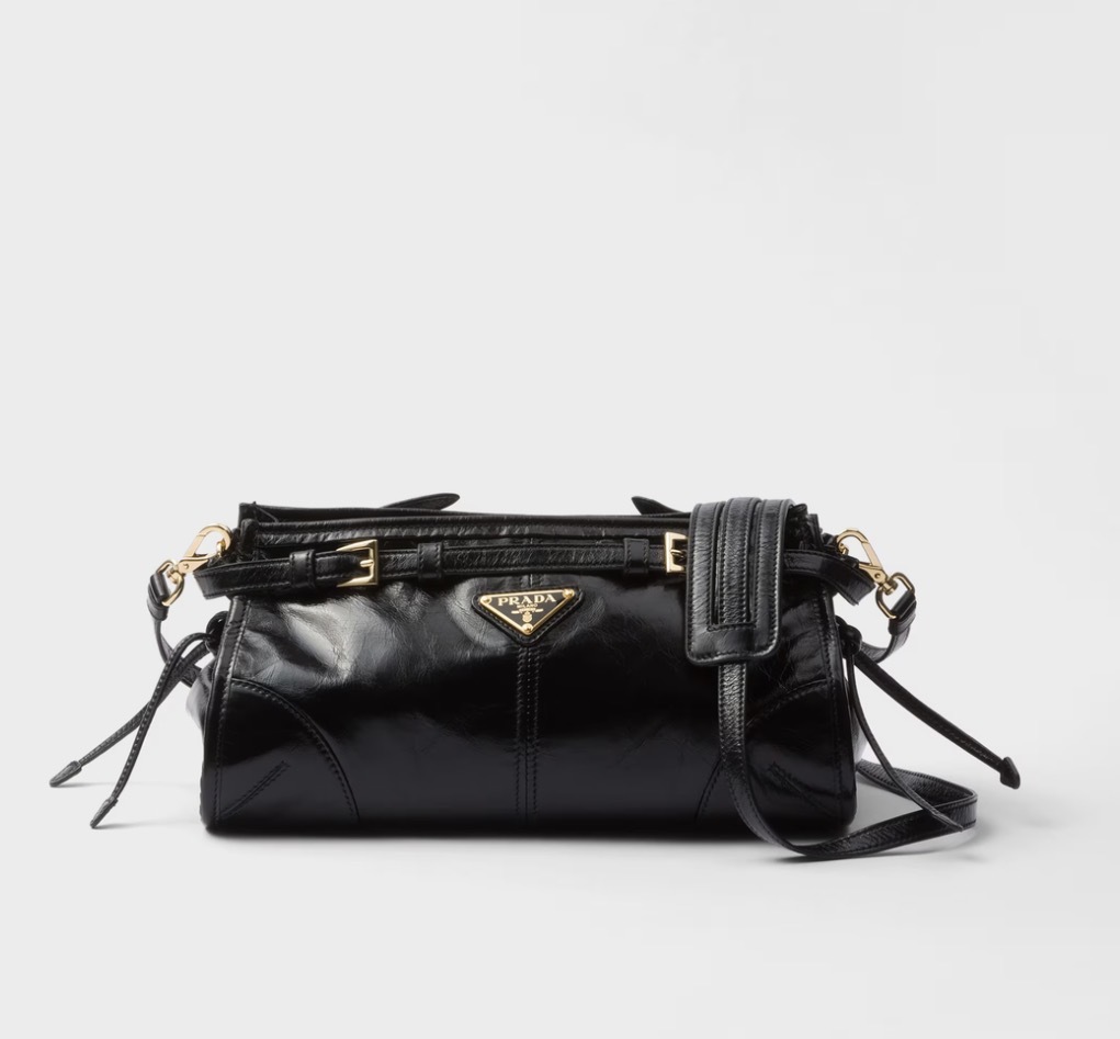 Prada Bonnie small leather shoulder bag 小號 金扣 手袋