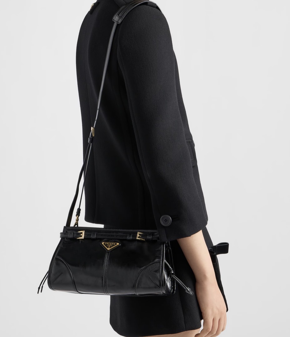Prada Bonnie small leather shoulder bag 小號 金扣 手袋