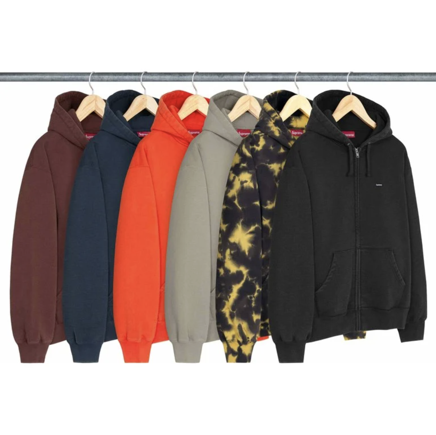 SUPREME SMALL BOX ZIP UP HOODED SWEATSHIRT 小BOGO 連帽外套 黑色/深藍/橘色/咖啡色/灰卡其/紮染-FW26SW3