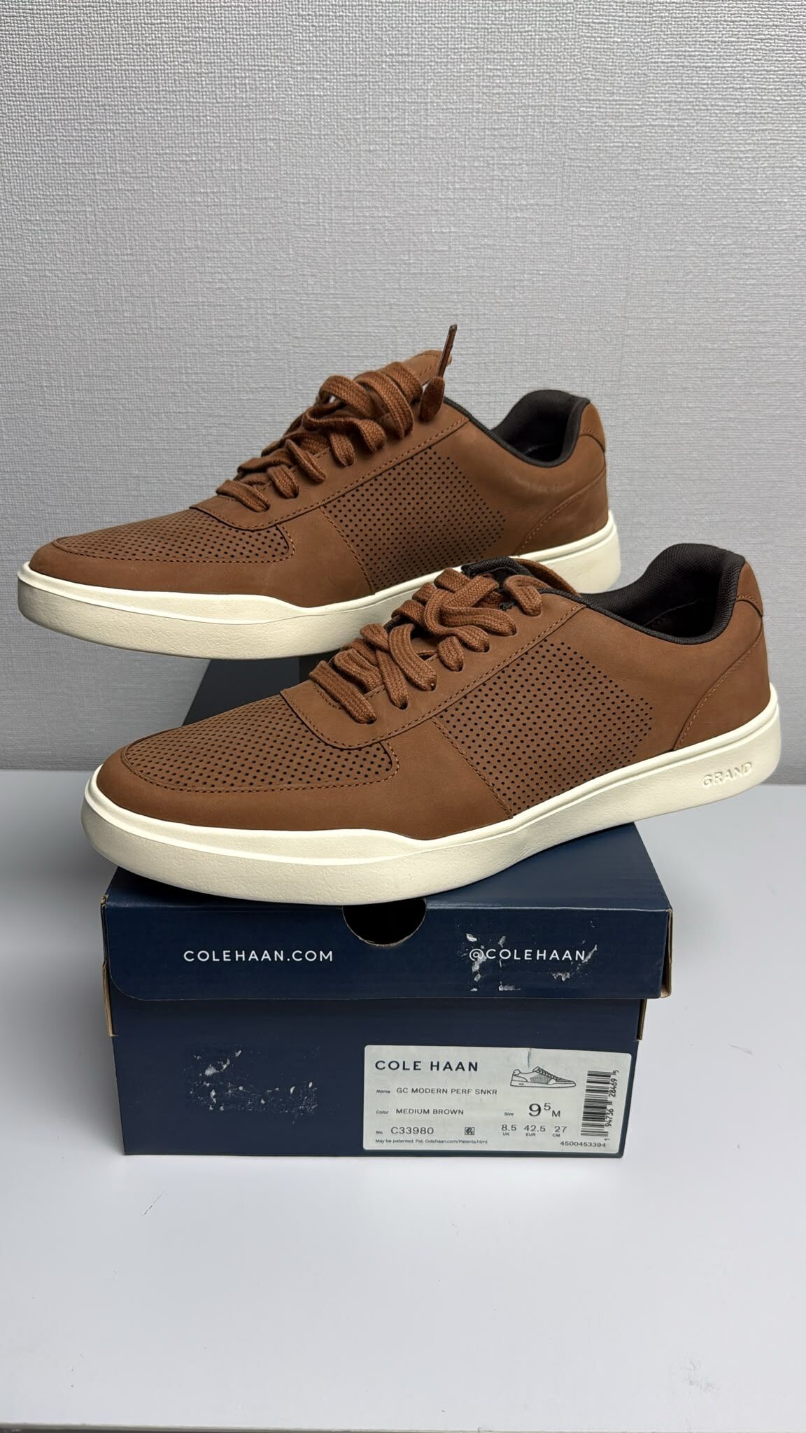 LYS02414 Cole Haan 啡色網面綁帶皮鞋