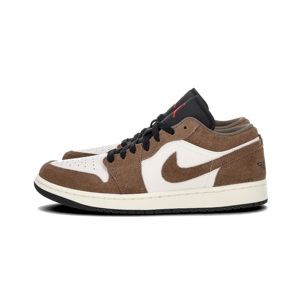 Nike Air Jordan 1 Low 男鞋 白棕色 運動 舒適 休閒 麂皮 復古 休閒鞋 553558-200