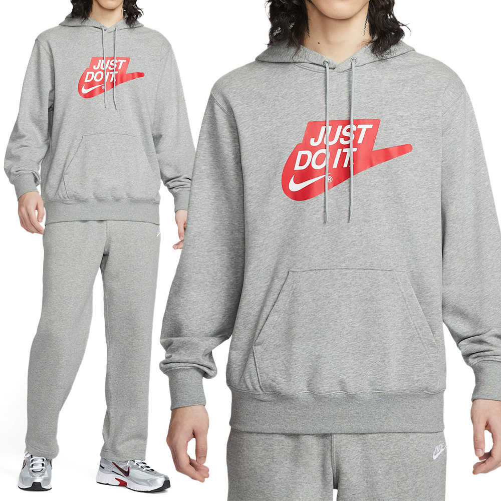 Nike As M Nk Club Ft Hdy Jdi 男款 灰色 Logo 連帽 帽T 長袖 IF0692-063