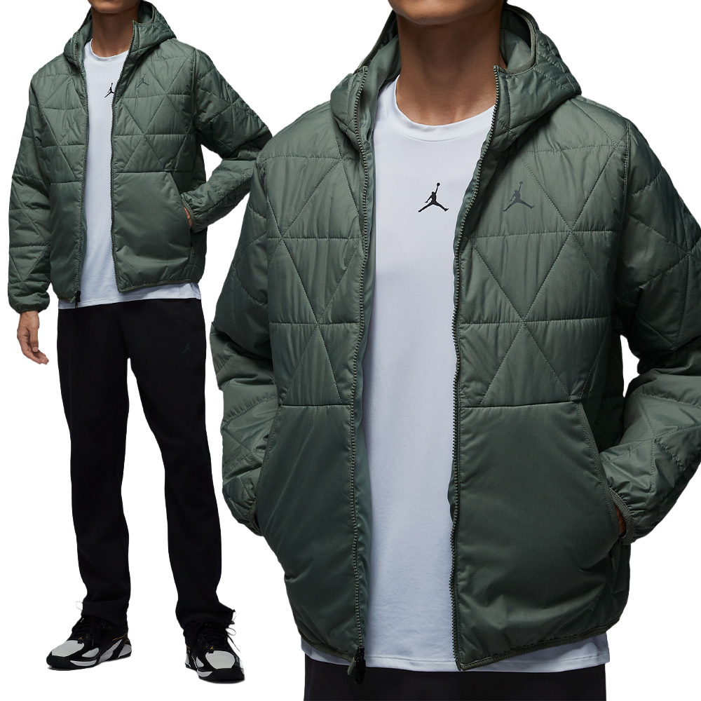 Nike Sprt Stmt Mdwt Jkt 男款 綠色 防潑水 保暖 連帽 外套 FZ3163-351