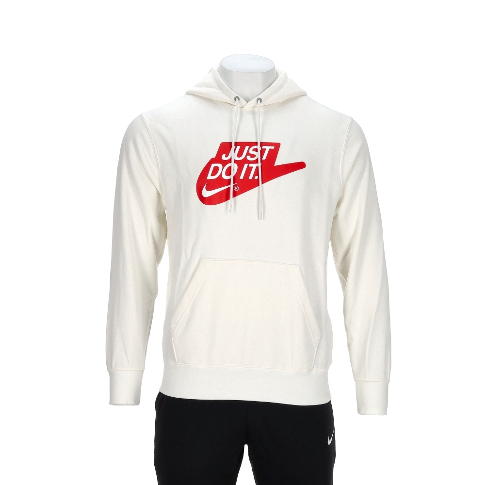 Nike Club Ft Hdy Jdi 男款 米白紅色 印花 連帽 帽T 長袖 IF0692-133