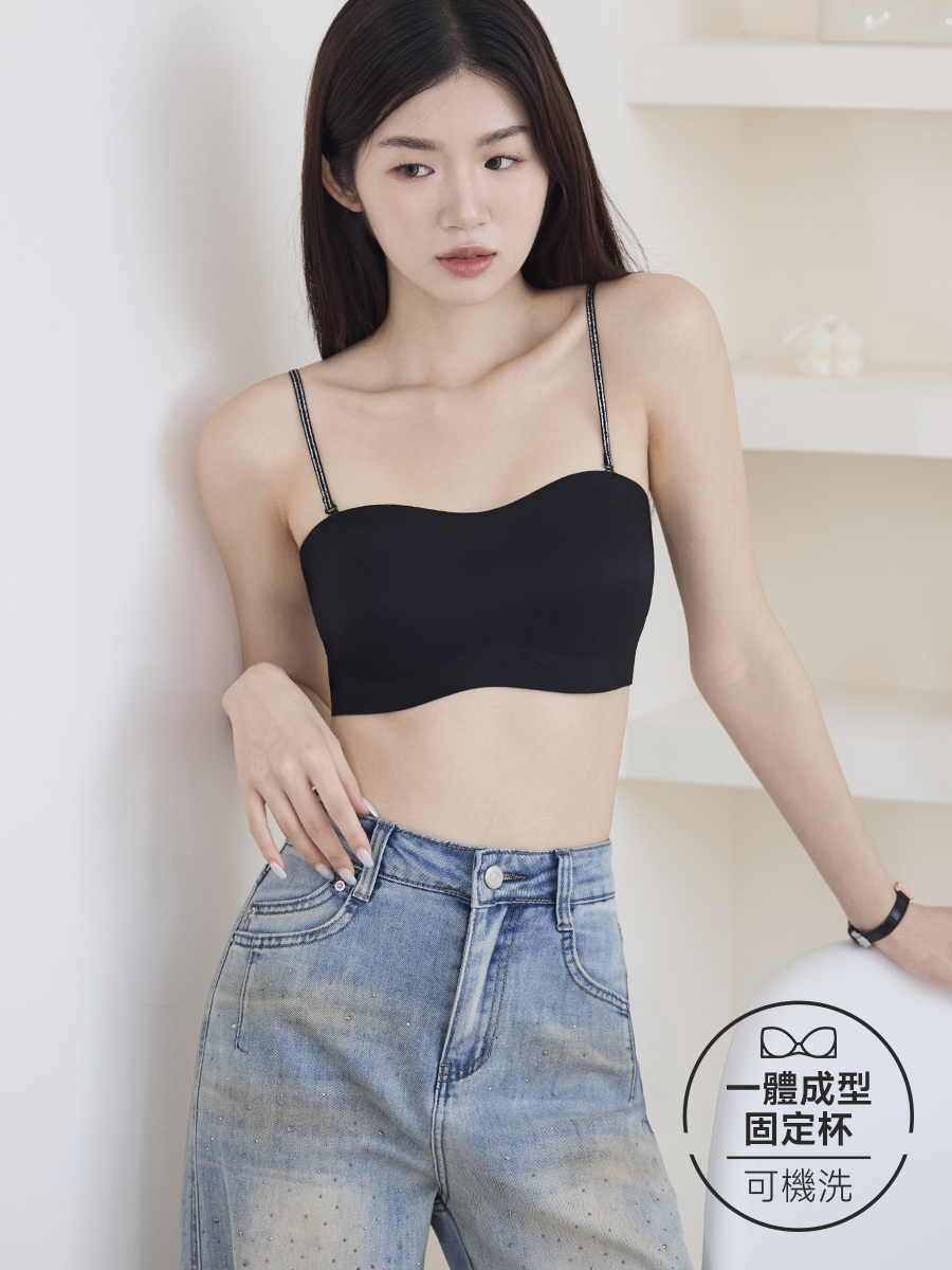 無痕細閃肩帶bra top(8832)
