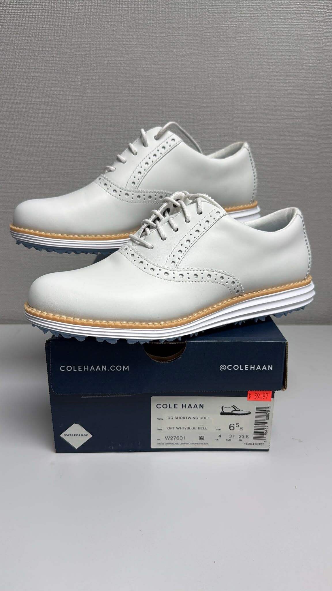 LYS02420 Cole Haan 綁帶白色皮鞋