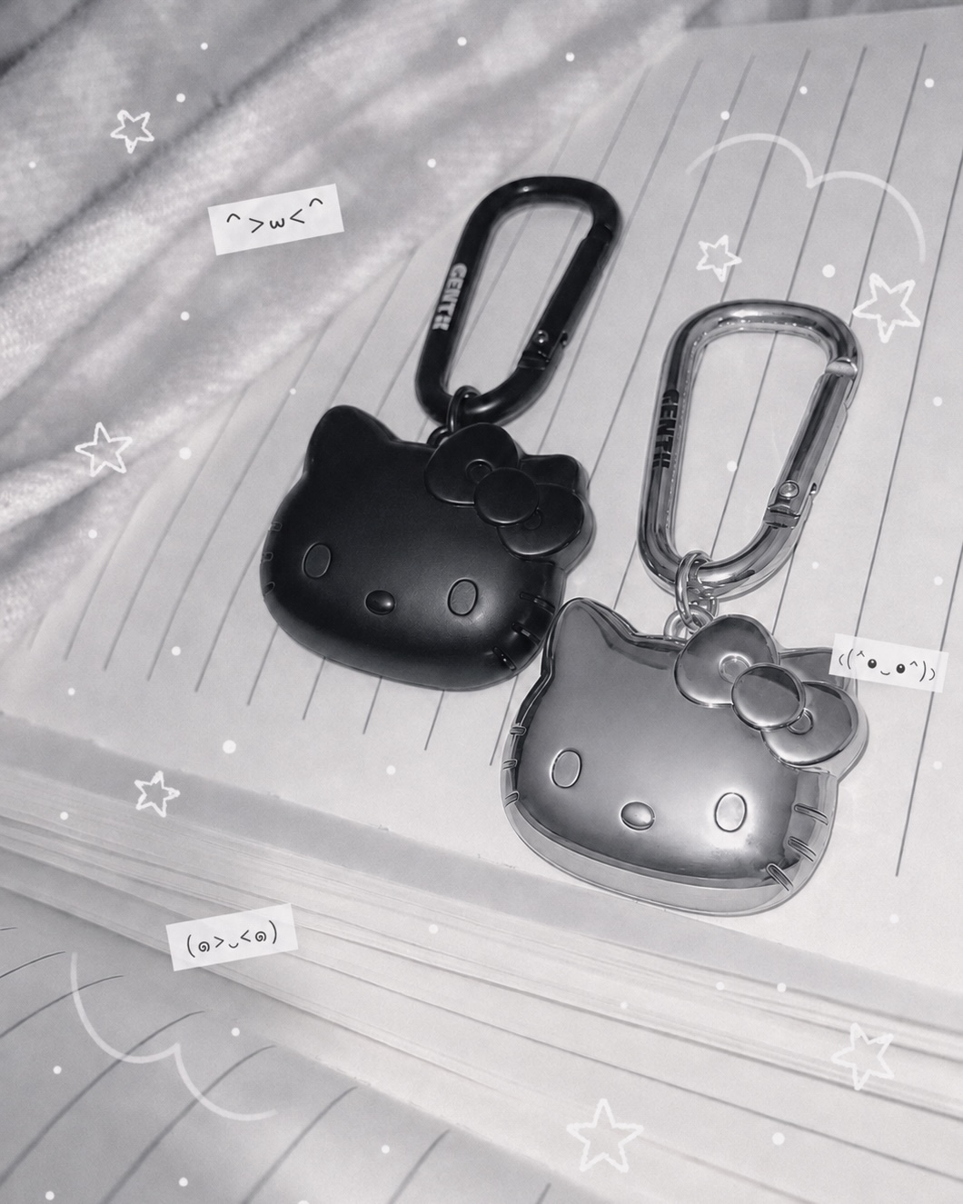 Hello Kitty Carabiner SolidKeyring_Chrome 01/ 金屬KITTY吊飾