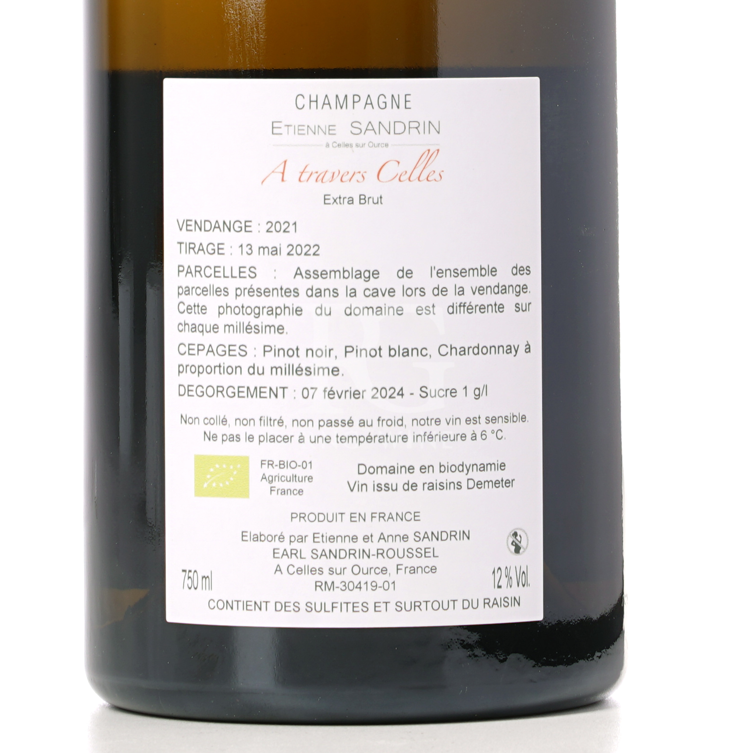 Etienne Sandrin A Travers Celles Extra Brut 2021