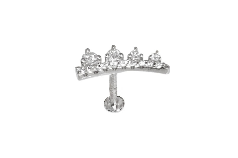 < Real Diamond > 14K Gold Labret Studs Earrings WB70