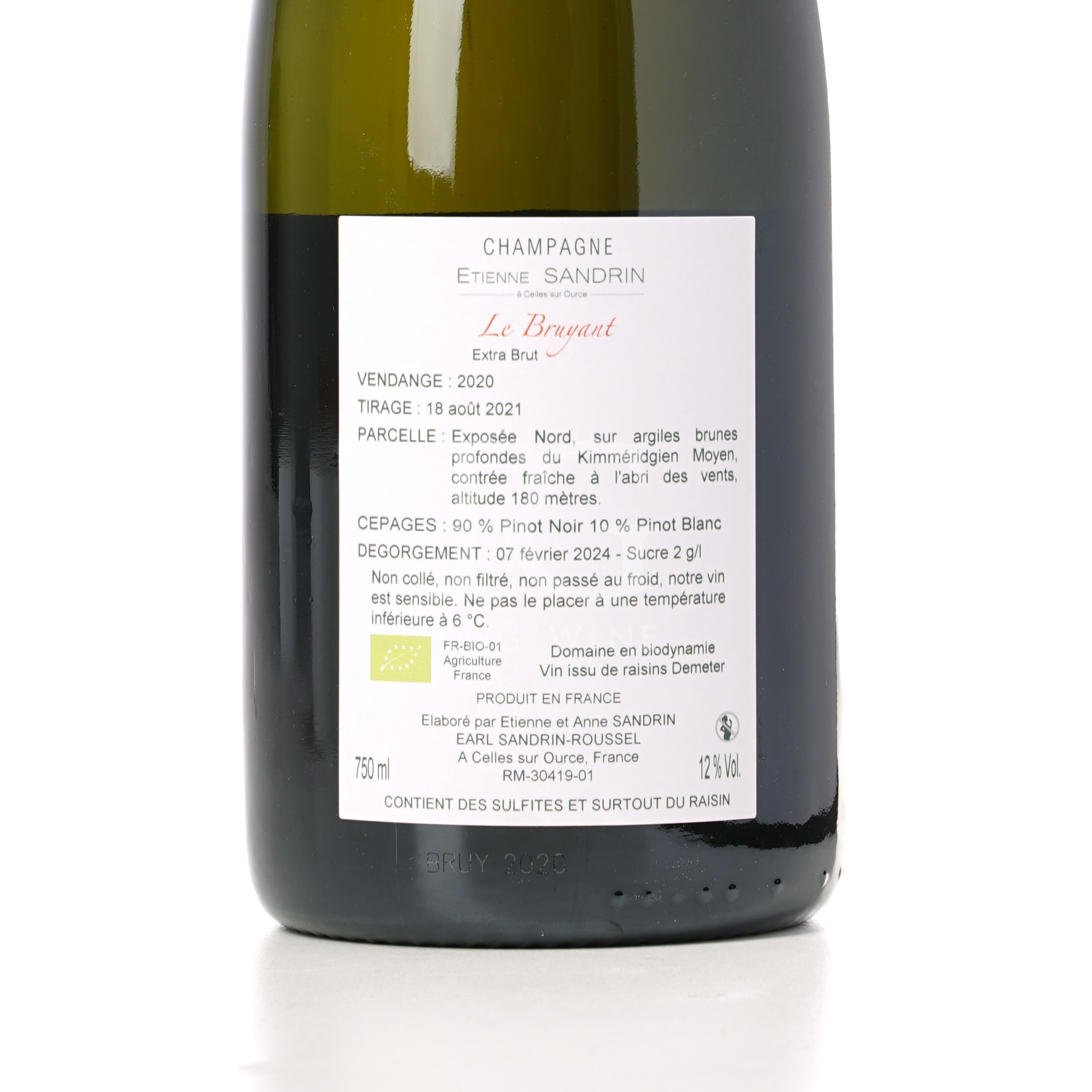 Etienne Sandrin Le Bruyant Blanc de Noirs Extra Brut 2020