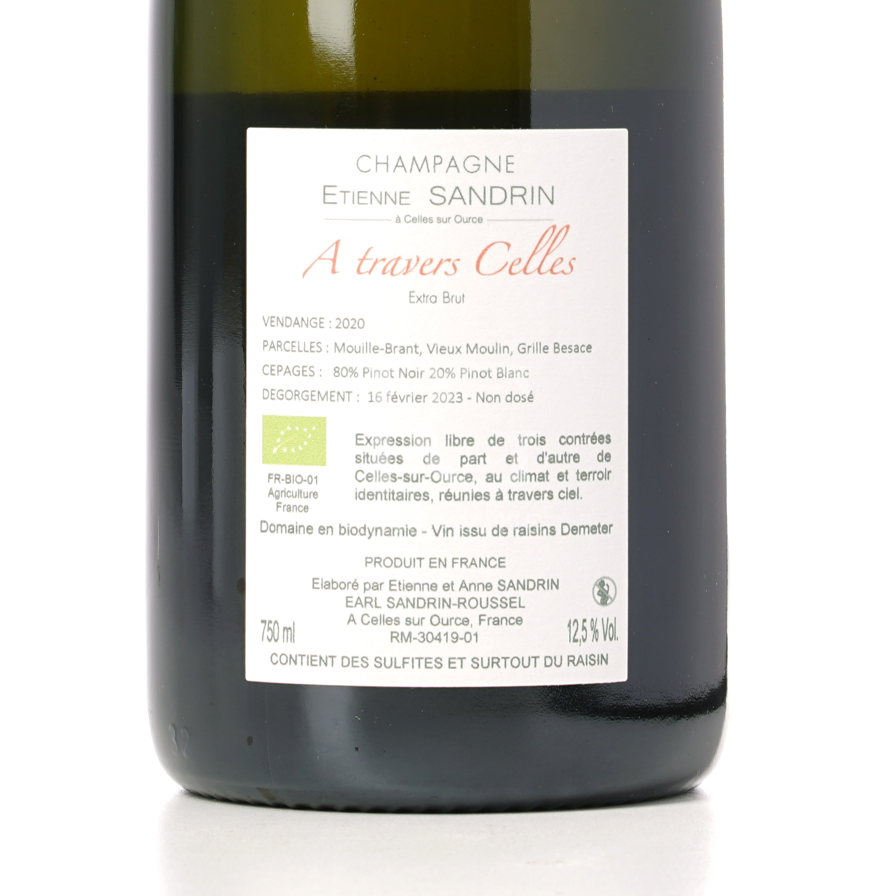 Etienne Sandrin A Travers Celles Extra Brut 2020