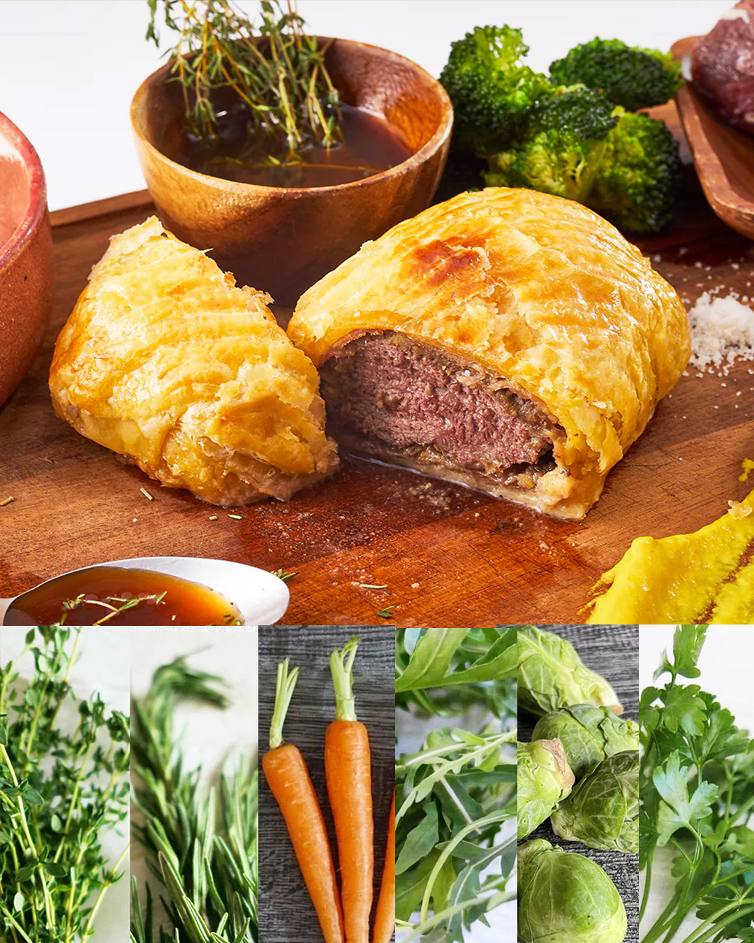 【特別免運】經典威靈頓牛排｜香草・蔬菜食材組