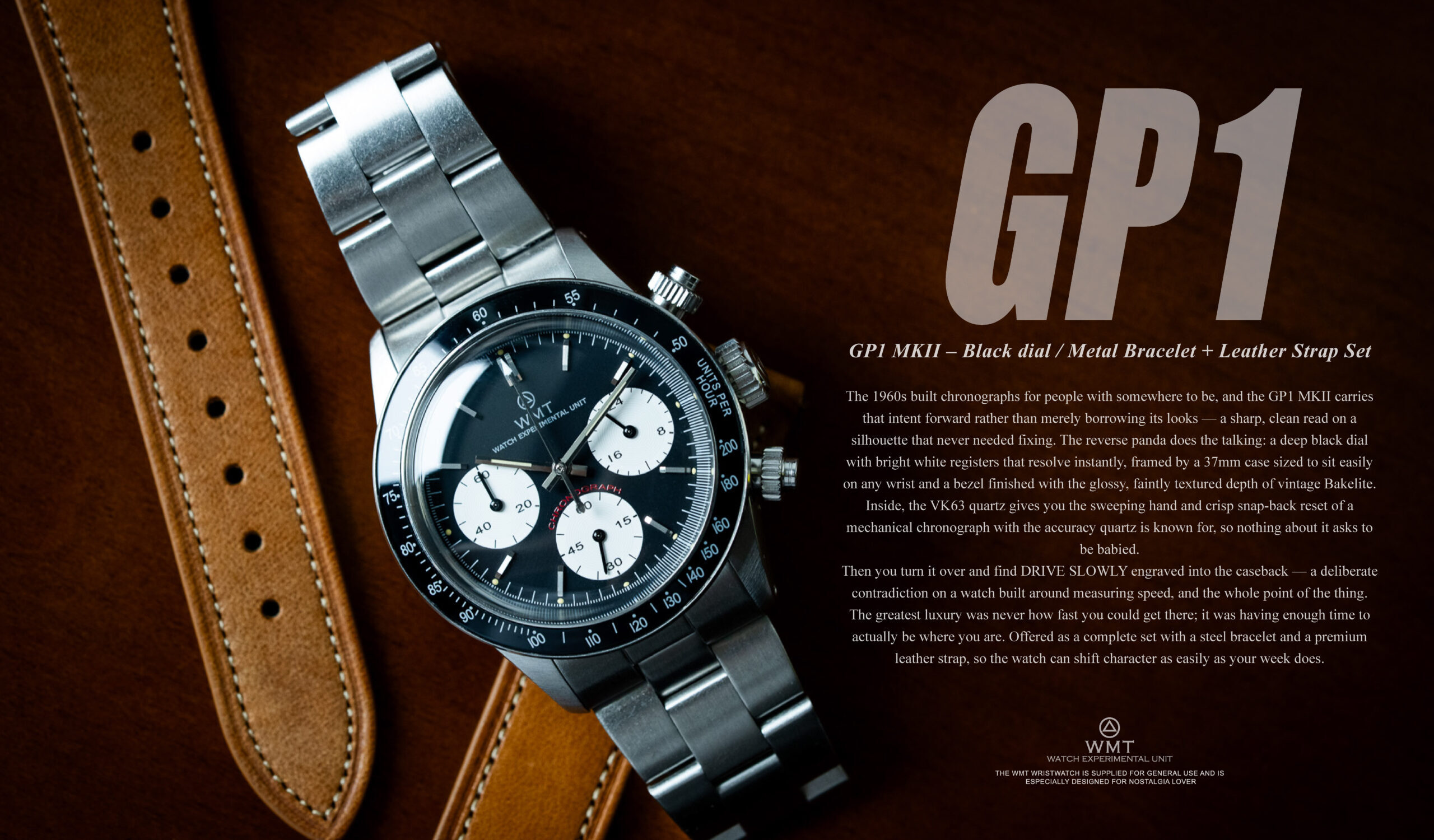WMT GP1 MKII – Black dial / Metal Bracelet + Leather Strap Set / Pre Order  8/26 ~ 9/1 2026 預購