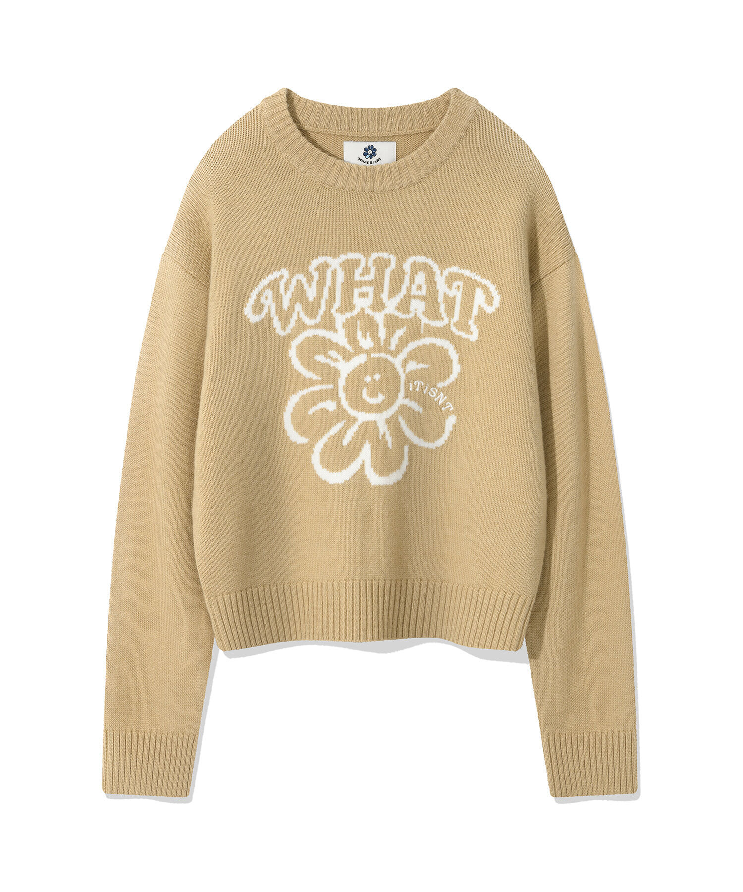 【隨時截單！限時優惠預訂】韓國 WHAT IT ISN'T WOMEN FLORY LOGO PULL-OVER（4色）