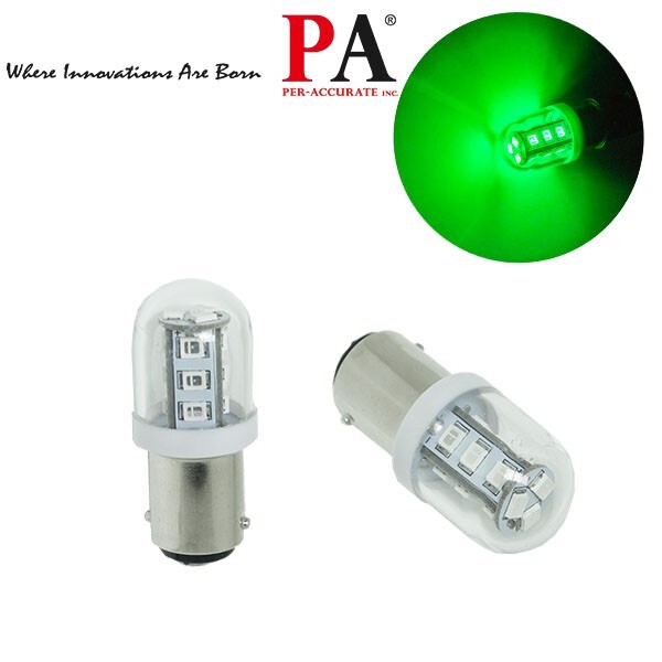 【PA LED】船用 9-32V BA15D/1142 15晶 2835 SMD LED 綠光指示燈