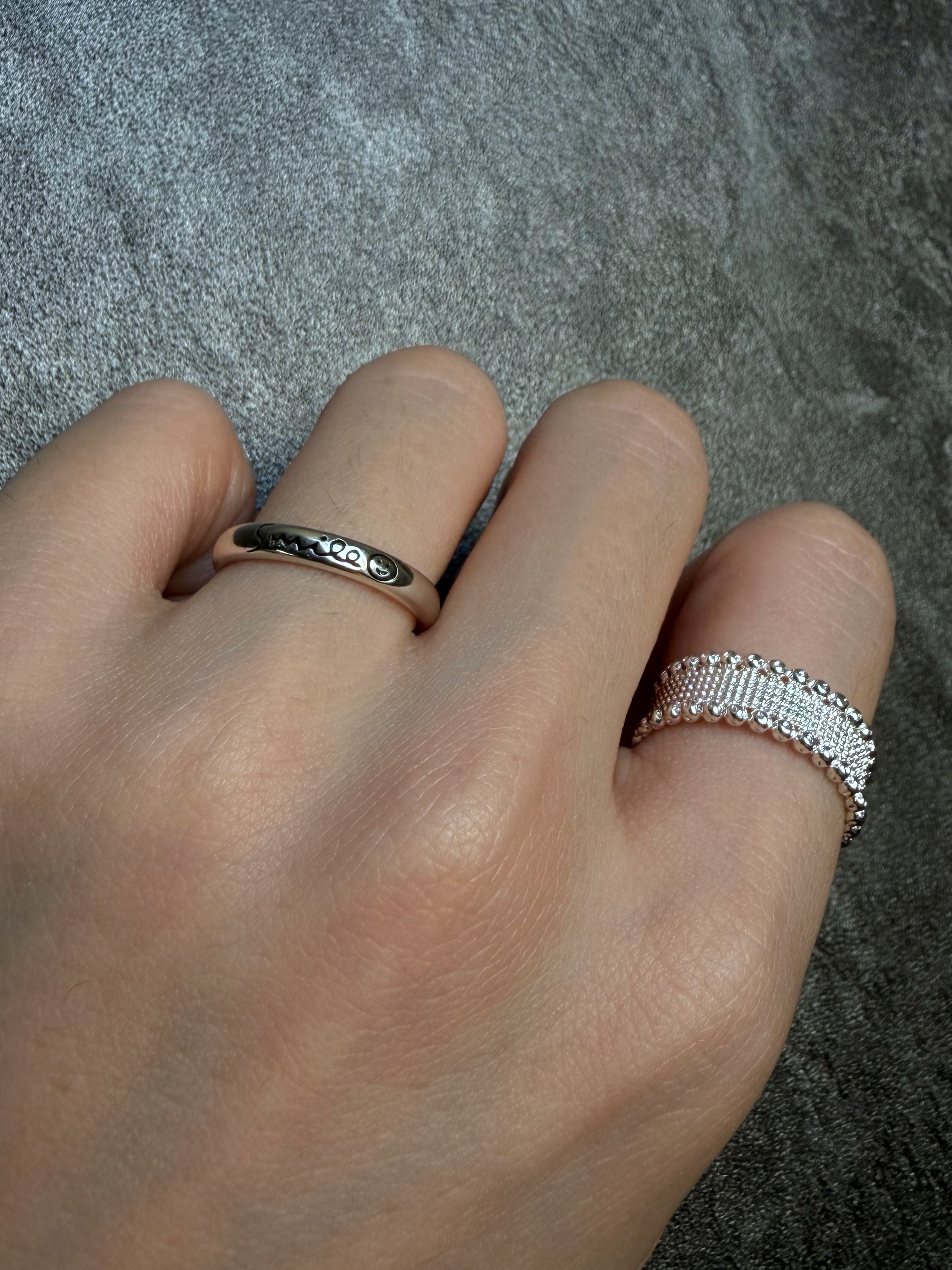 smile letter ring