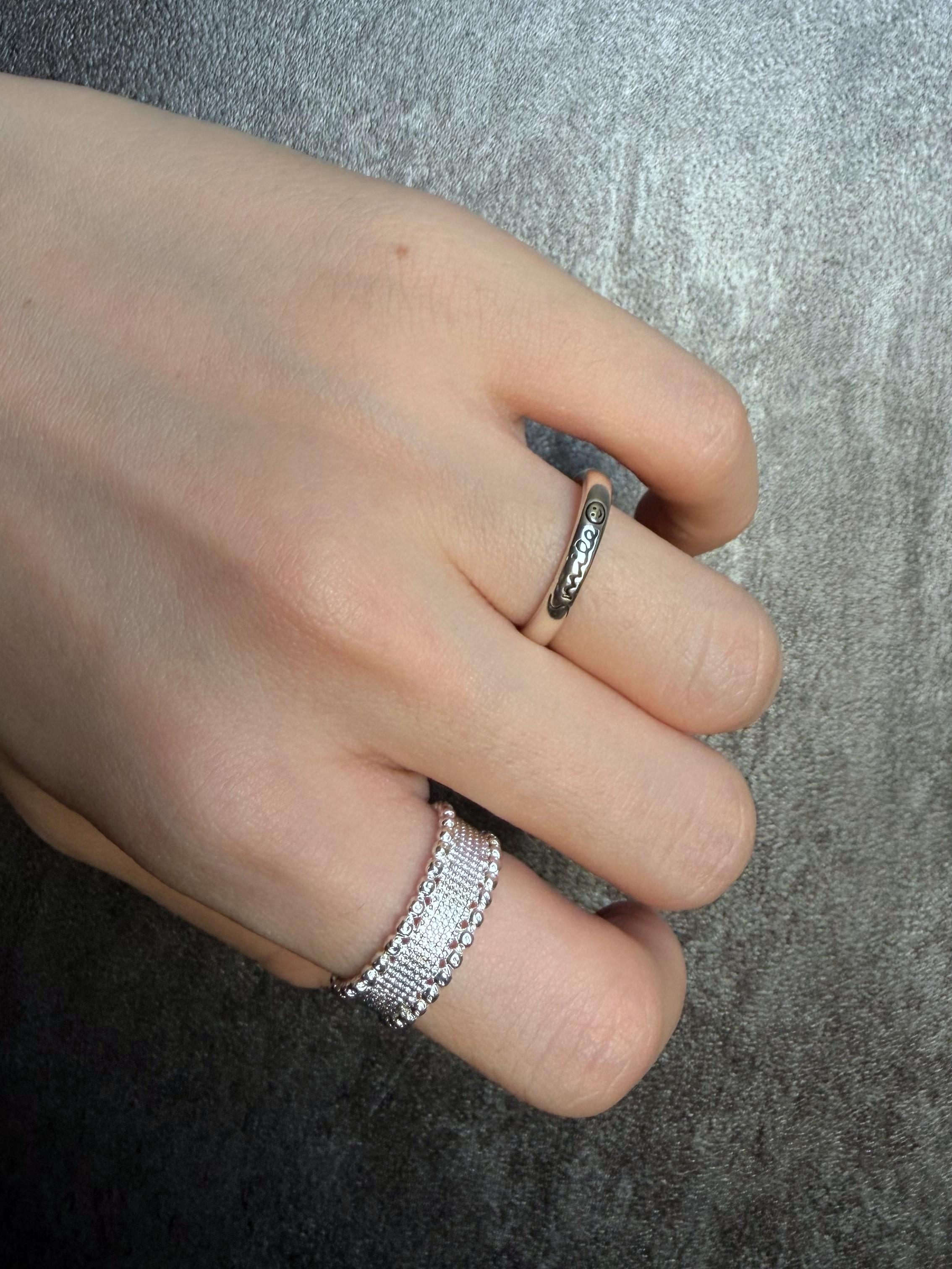 smile letter ring