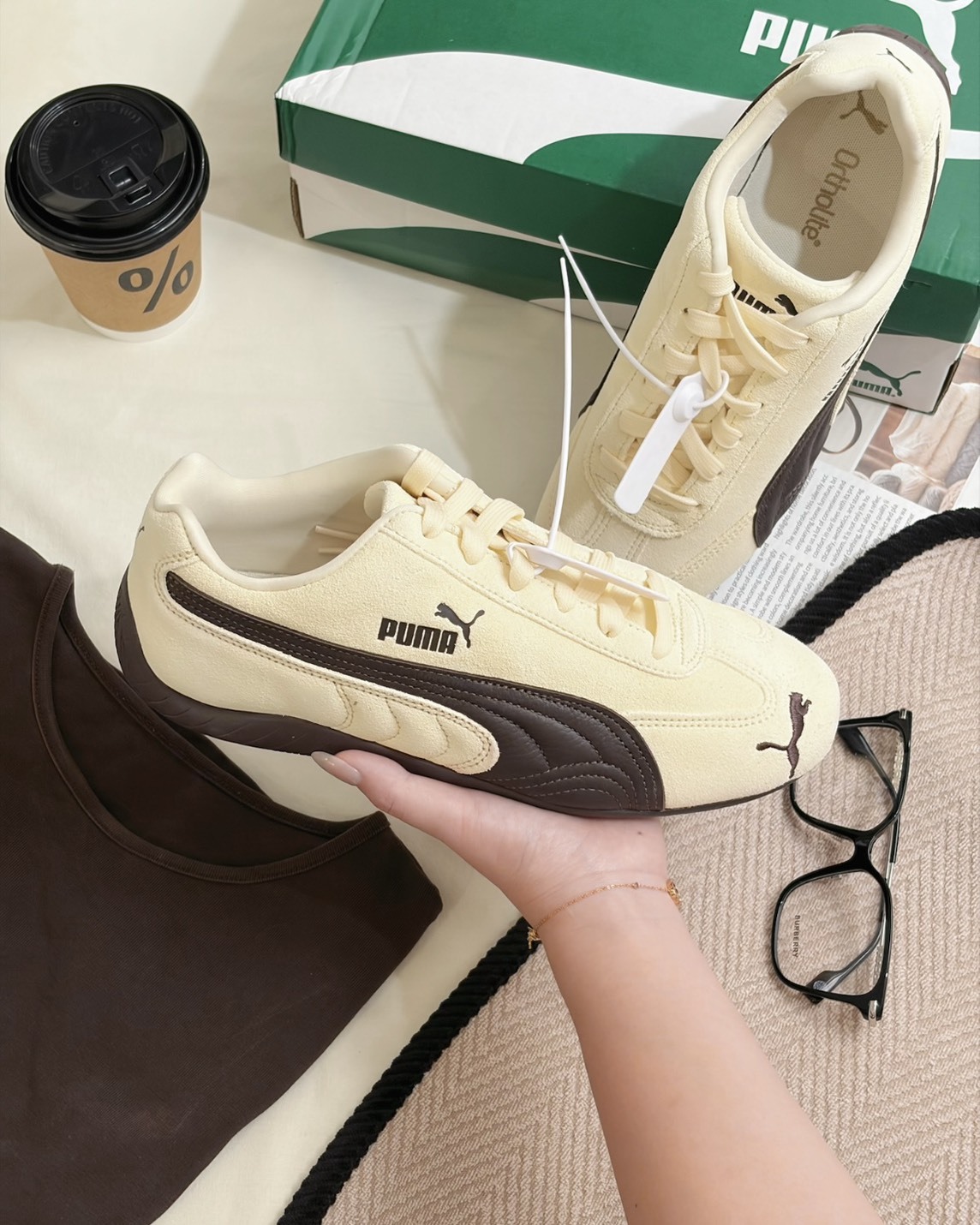 <韓國限定色>Puma Speedcat 麂皮 賽車鞋 奶油巧克力