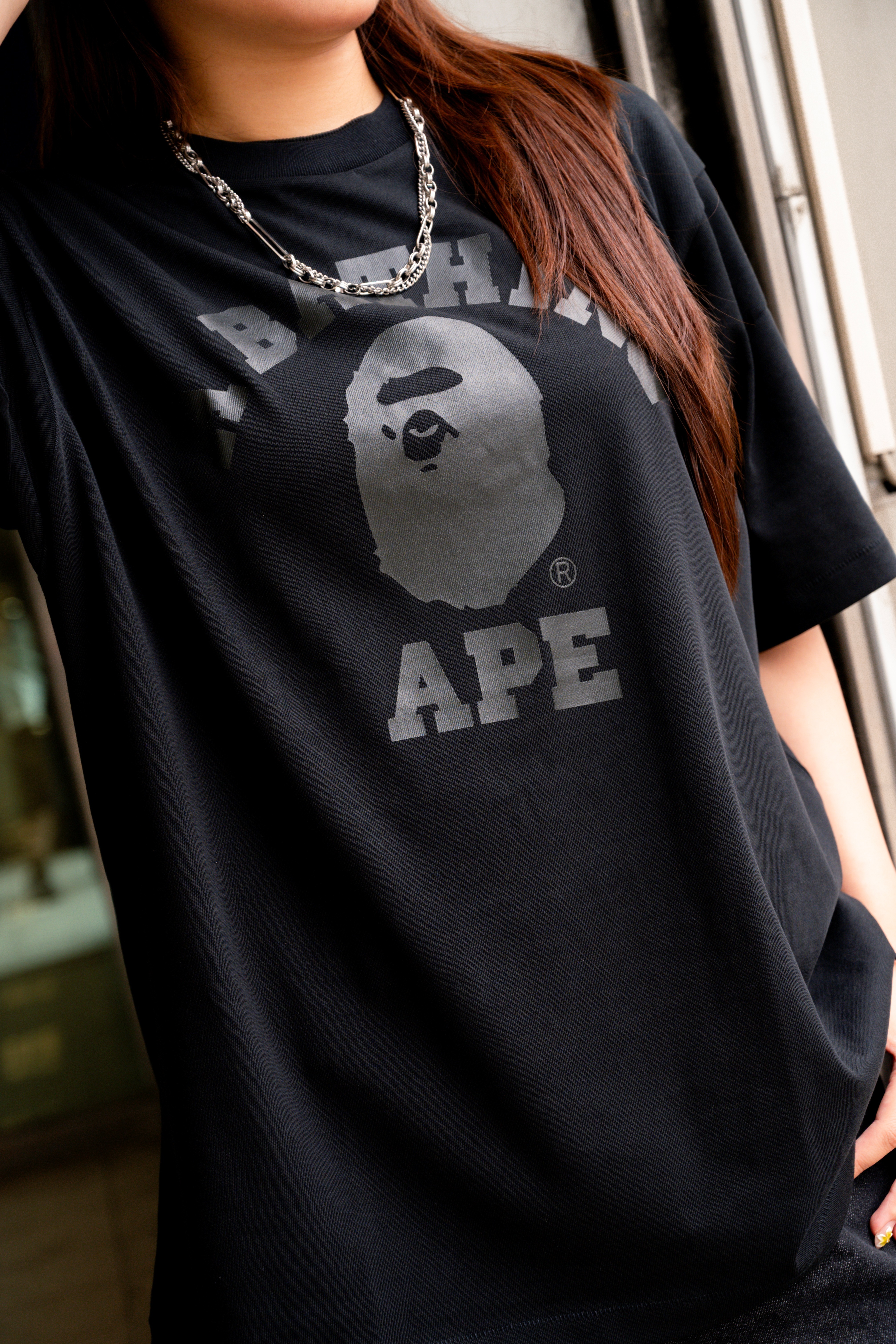 ☆ETW☆【EASY TO WEAR】BAPE TONAL COLLEGE RELAXED FIT TEE 猿人 短T 寬版 春夏