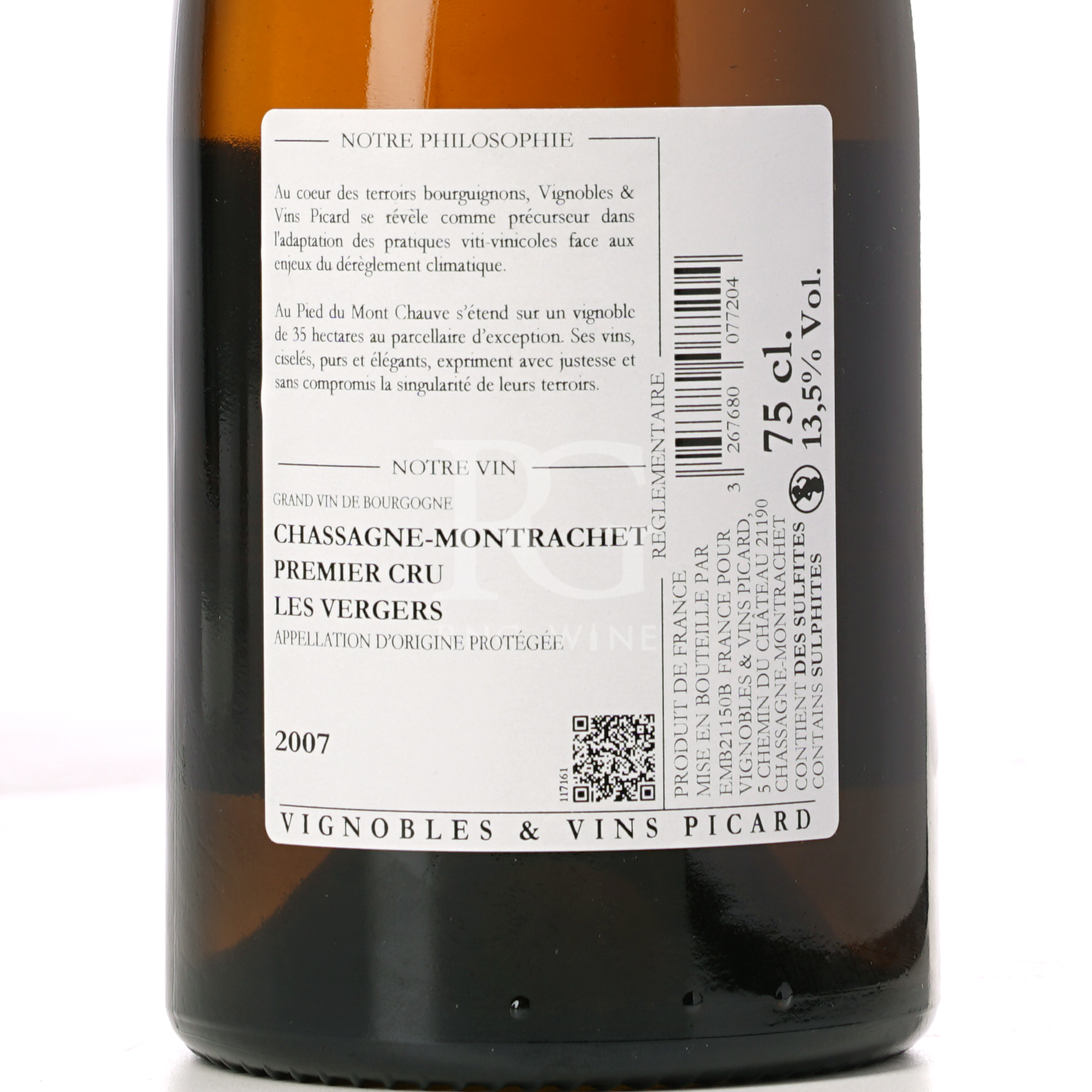 Au Pied du Mont Chauve Chassagne Montrachet 1er Cru Les Vergers 2007