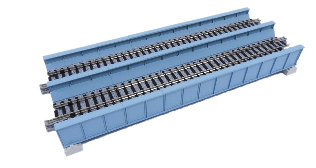 Kato 20-455 N scale 186mm (7 5/16") Double Track Plate Girder Bridge, Light Blue