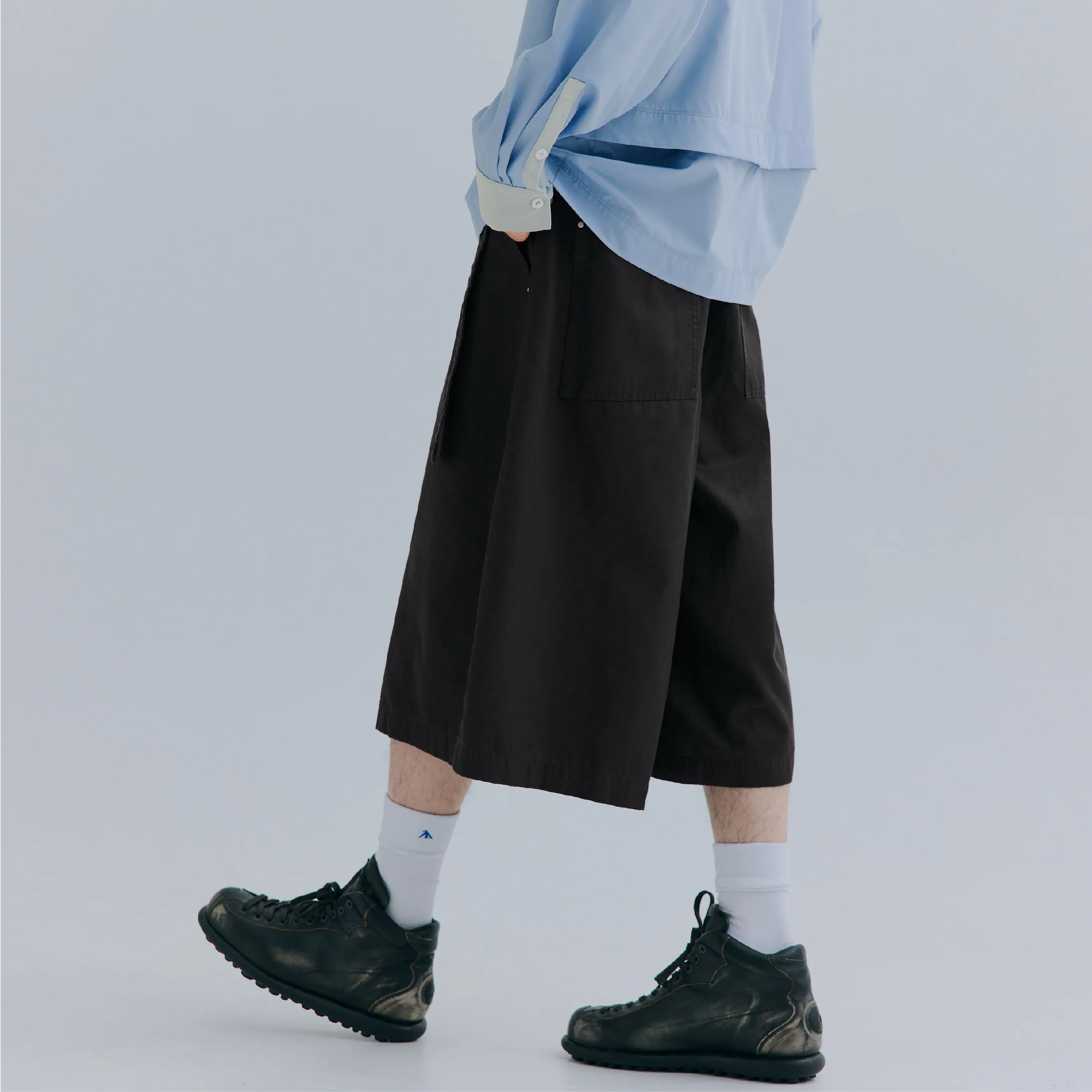 MELSIGN Cropped Drapey Baggy Pants