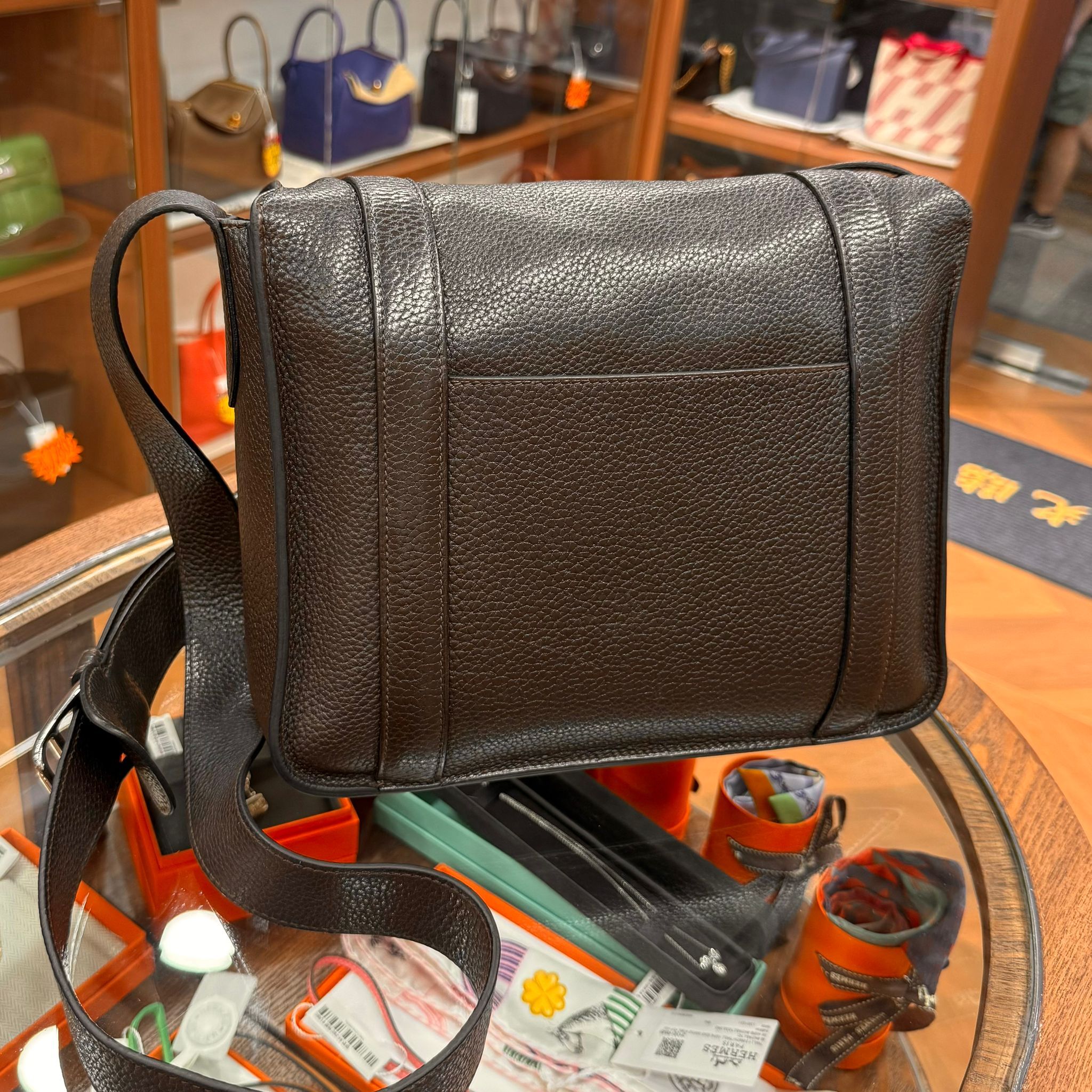 90%NEW USED HERMES STEVE MESSENGER BAG TC皮 朱古力色銀扣 #愛馬仕郵差包