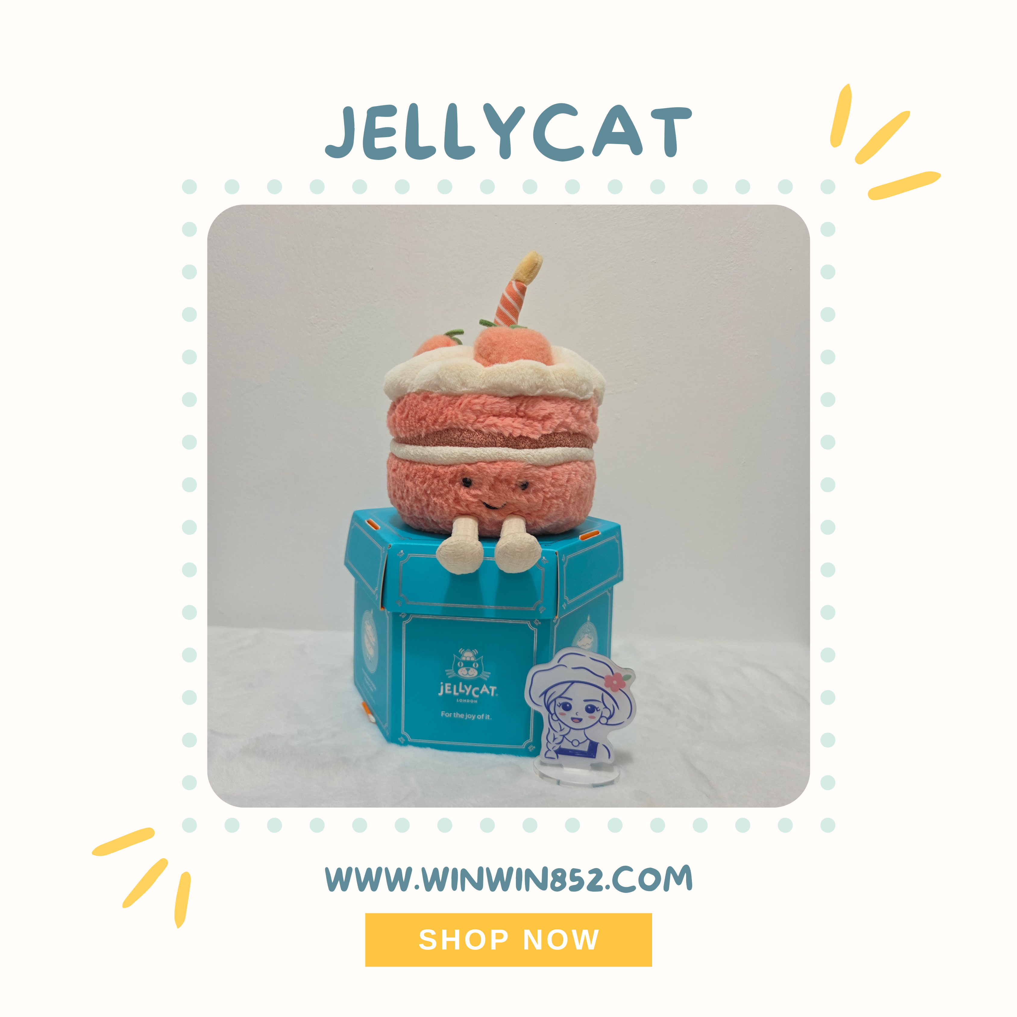Jellycat Amuseables Melbie Peach Cake