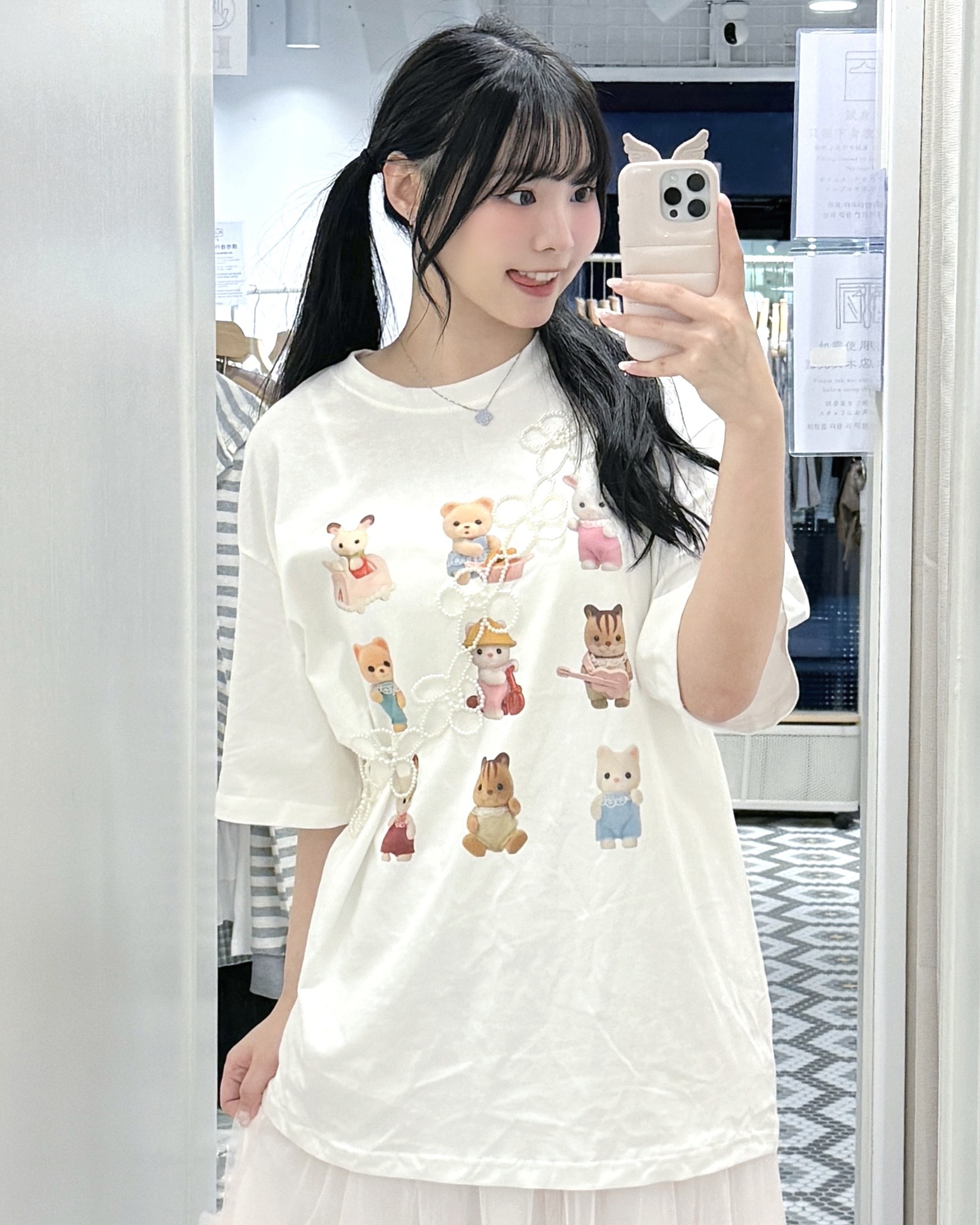 T1672｜かわいい𐔌՞. .՞𐦯ᨳଓ 小小9粒森林家族寬鬆TEE୭ ᵎᵎ 🧁
