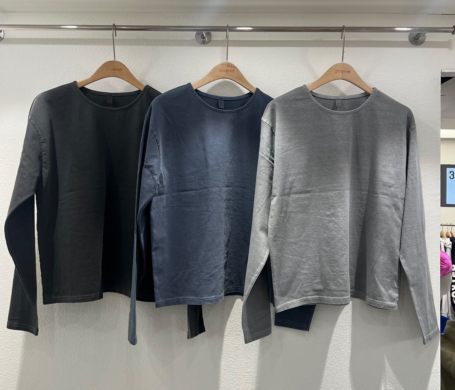 洗水淨色Boxy長袖衫 OTHERFIT-039T