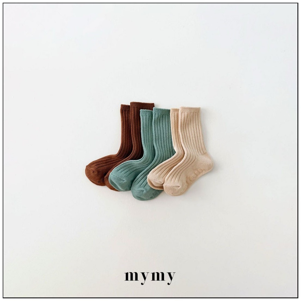 正韓秋Mysocks 秋季色系日常襪(三入一組)