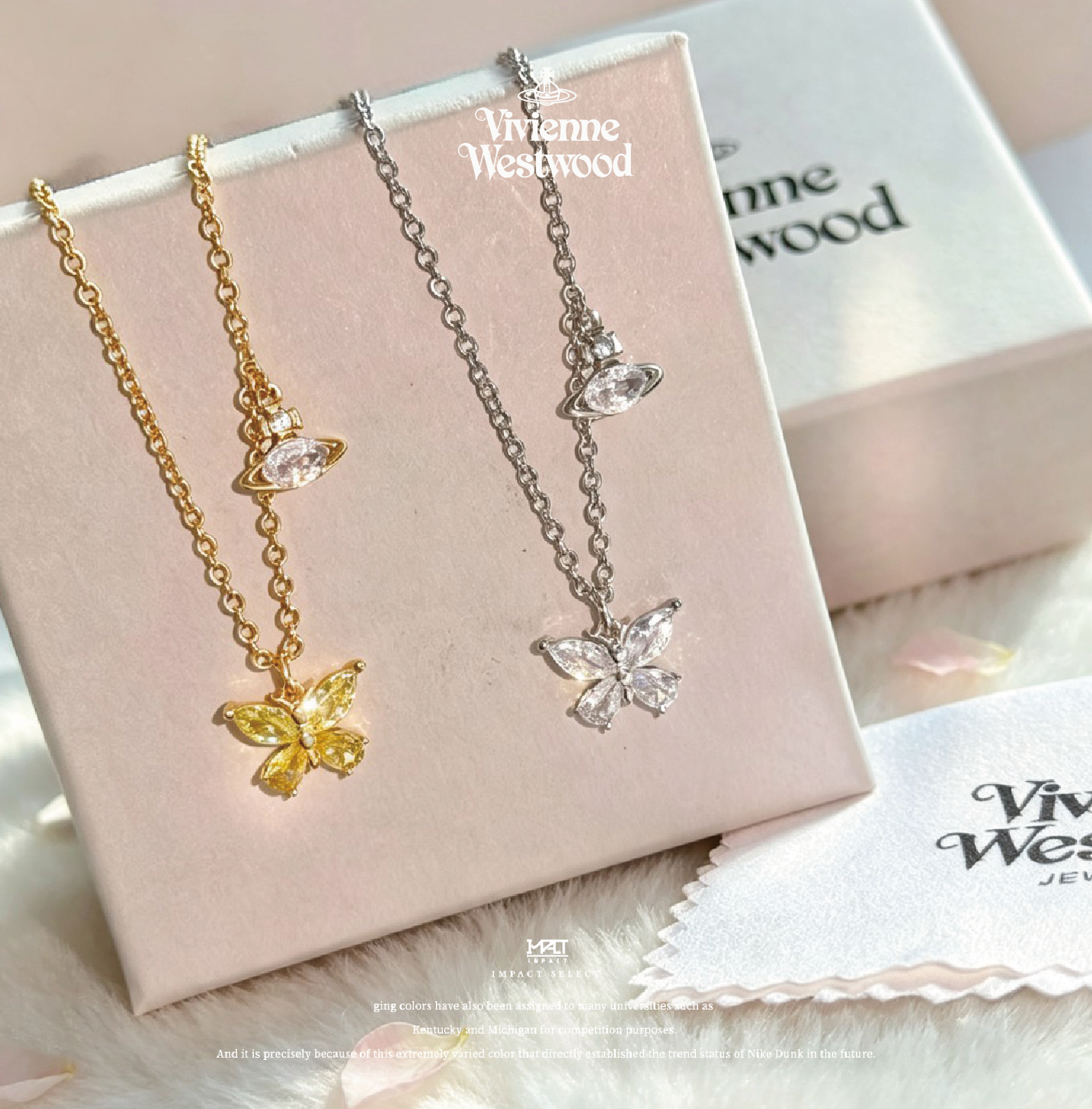 Vivienne Westwood 西太后 蝴蝶土星 水鑽項鍊  銀 金